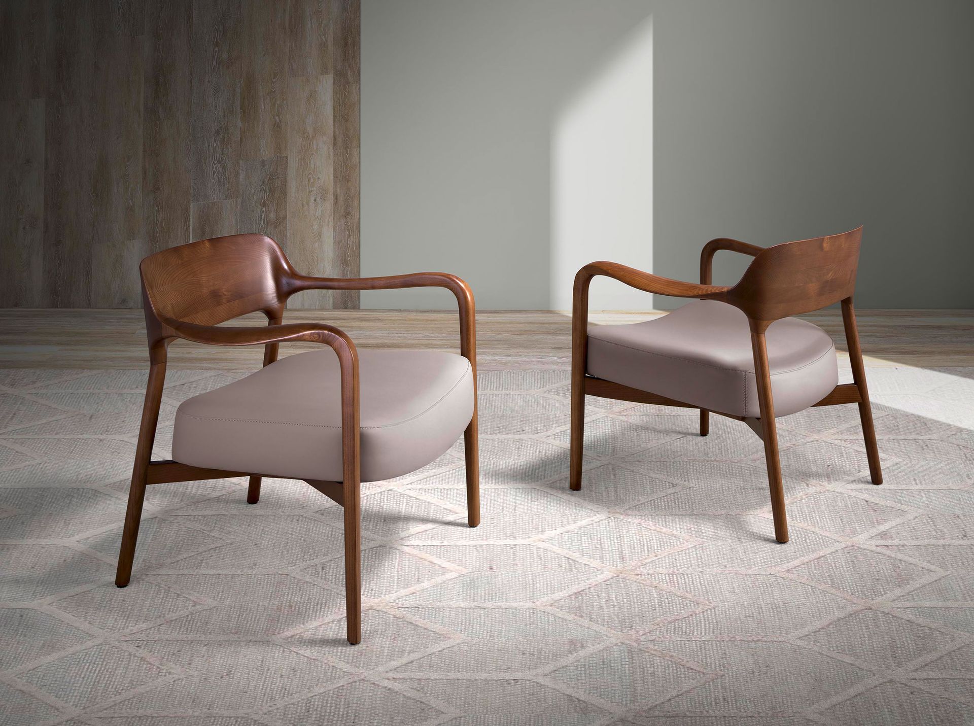 Chair 5082 Wood Faux Leather Taupe