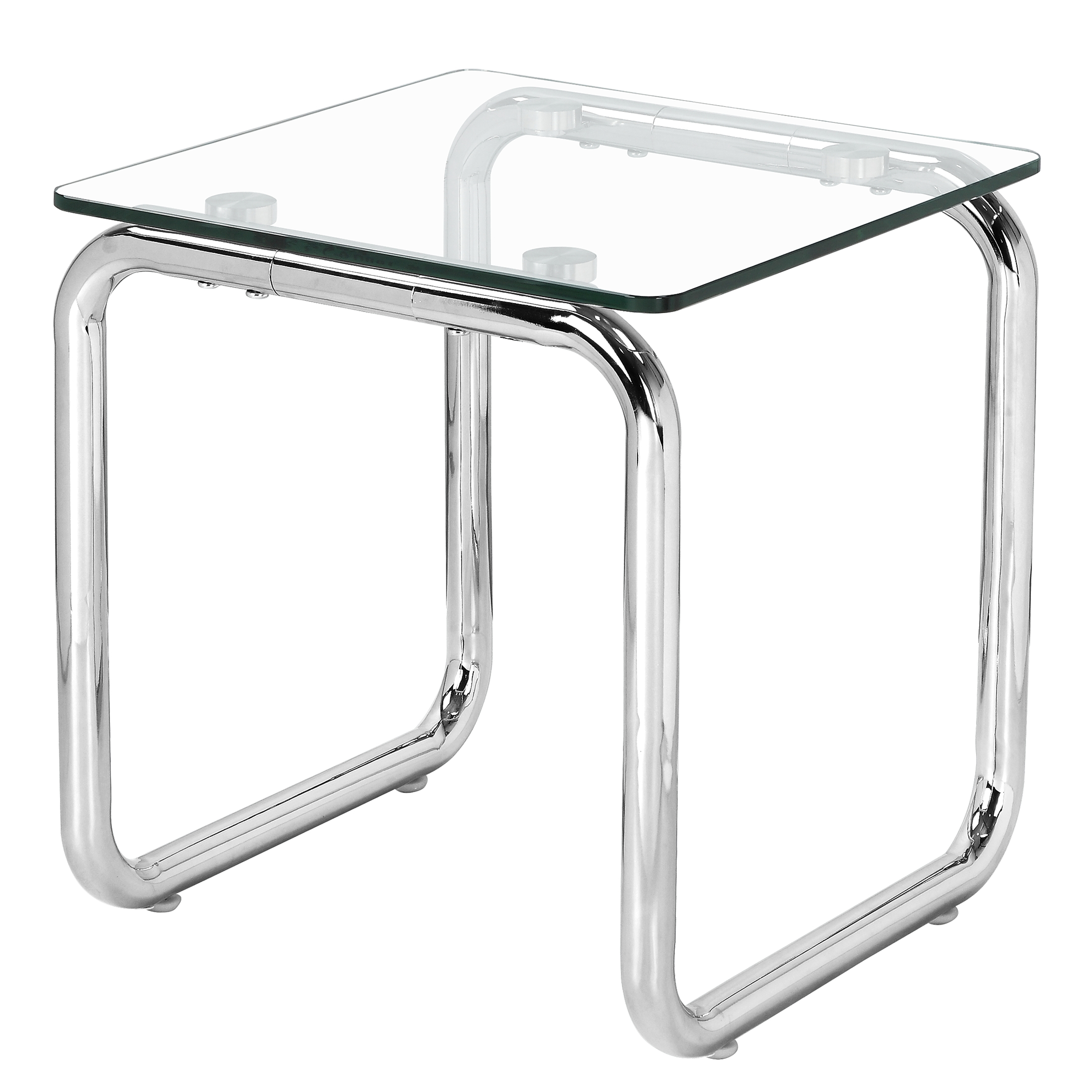 Vanston Beistelltisch Glas Metall Chrom