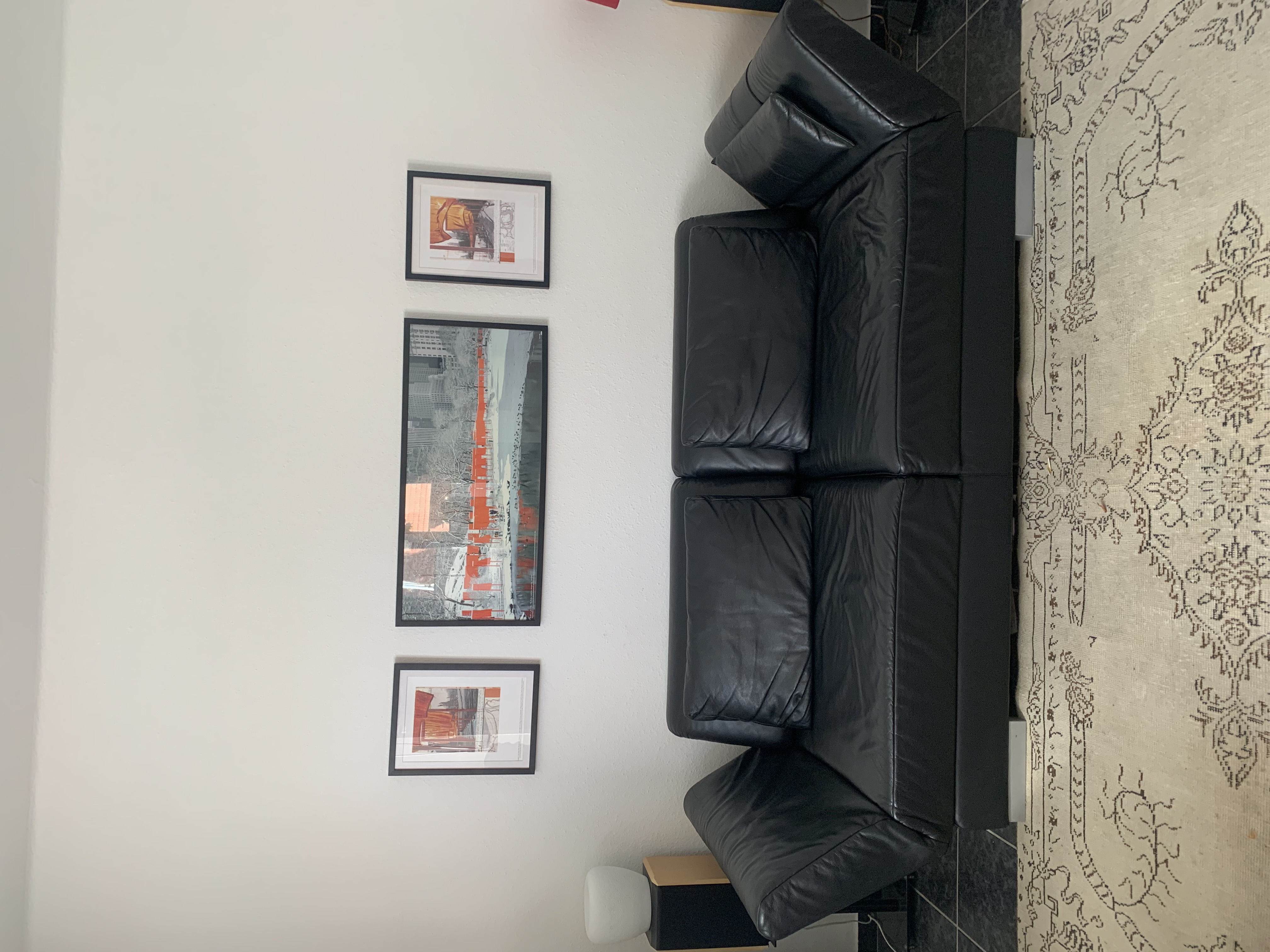 Sofa Leder Schwarz