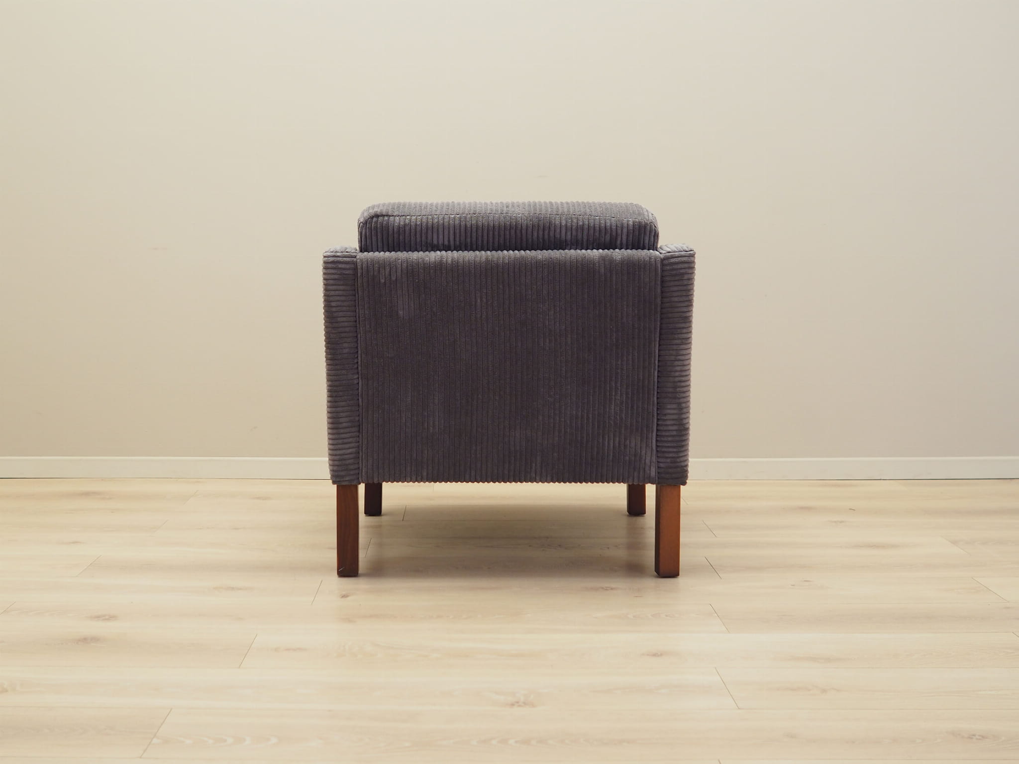 Vintage armchair beech wood velvet grey 1970s