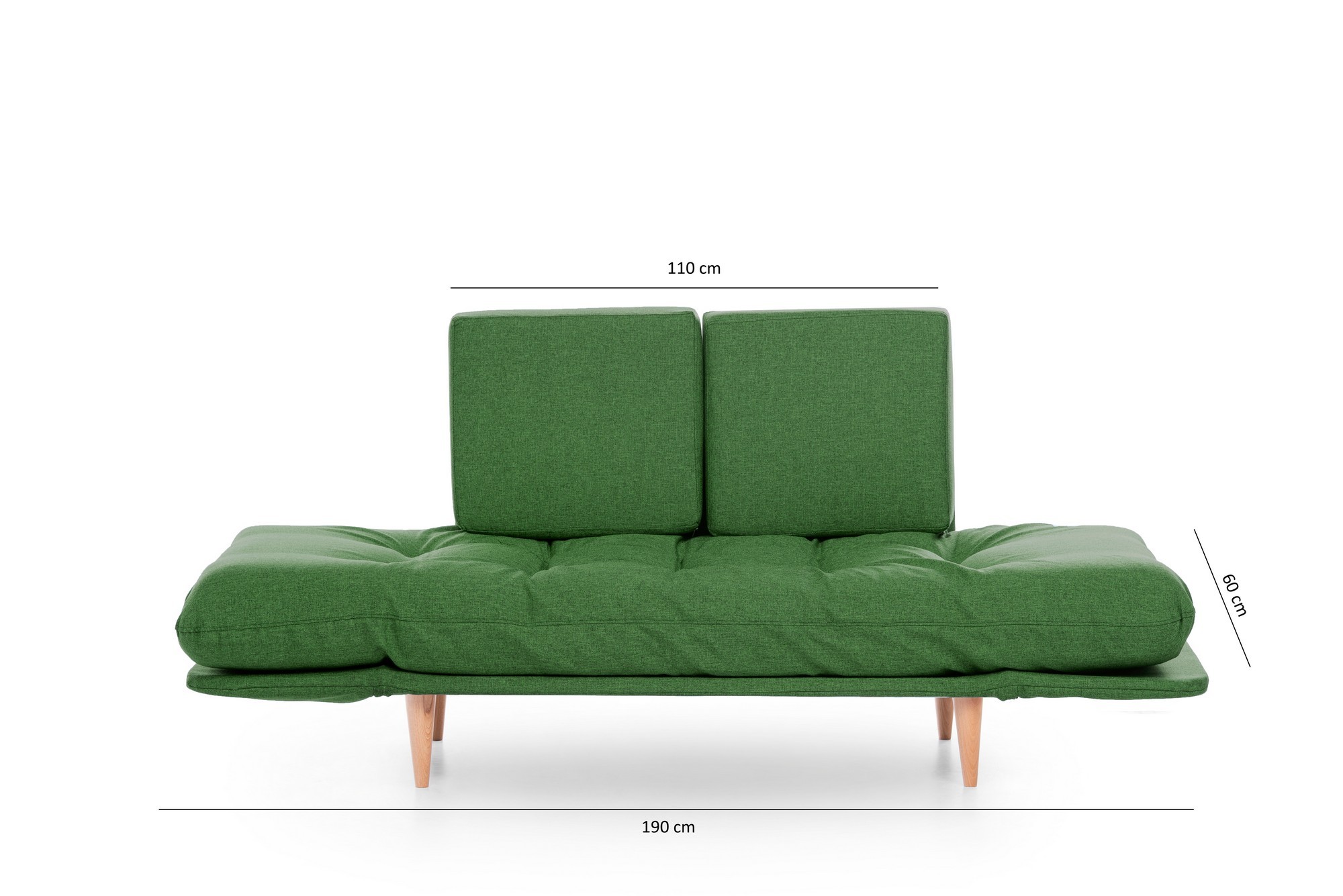 Nina Daybed Schlafsofa 3-Sitzer Grün