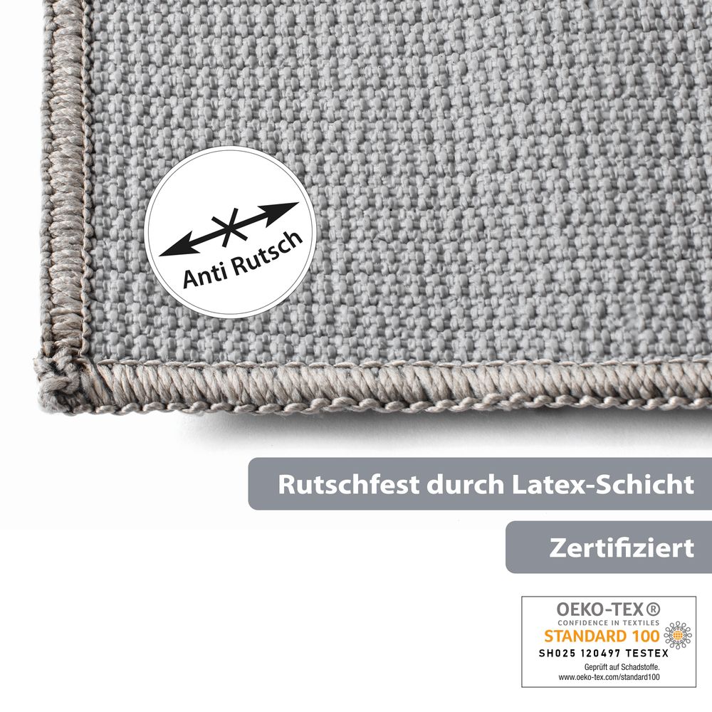 Badematte mit Streifenmuster Taupe