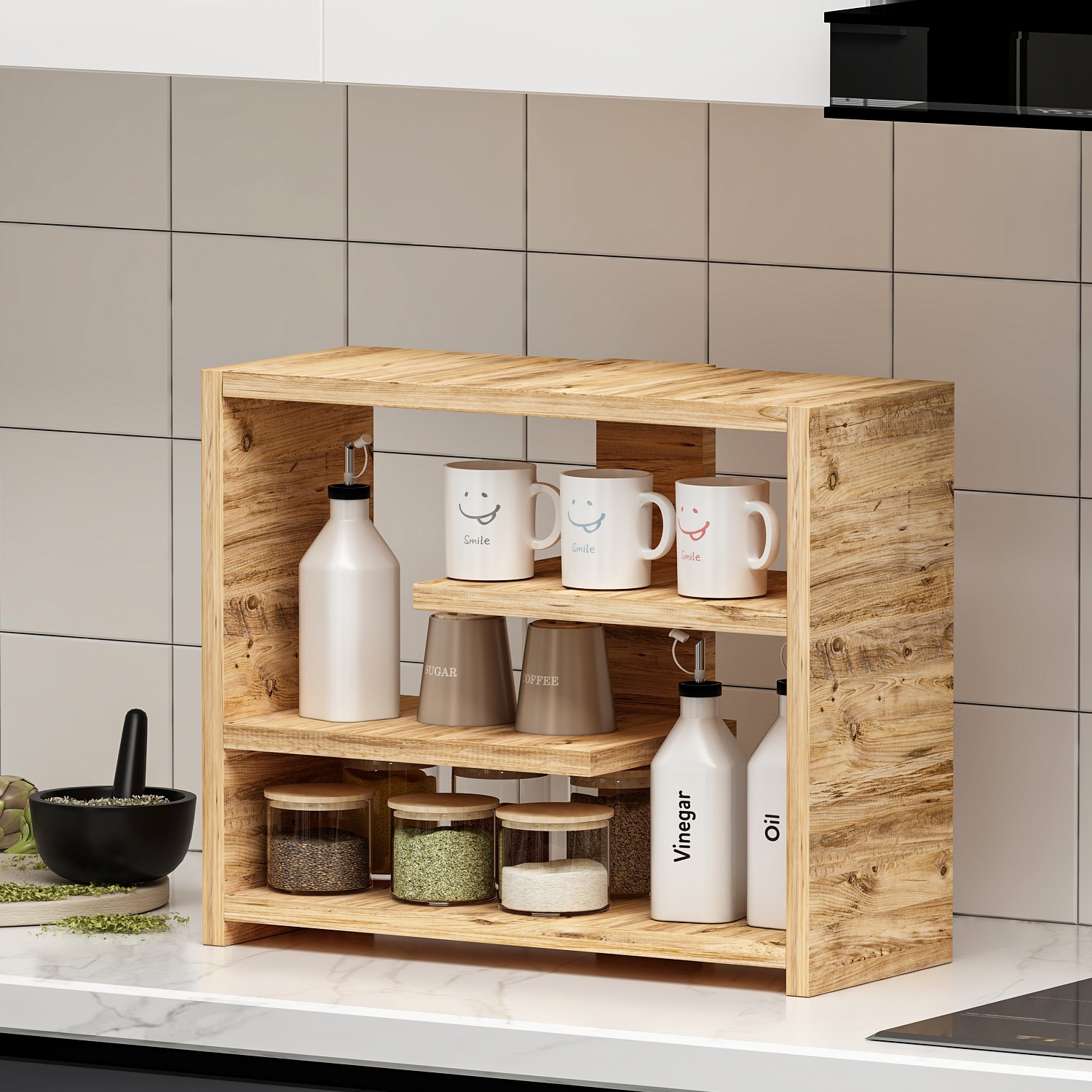 Gupse Wandregal Holzfurnier