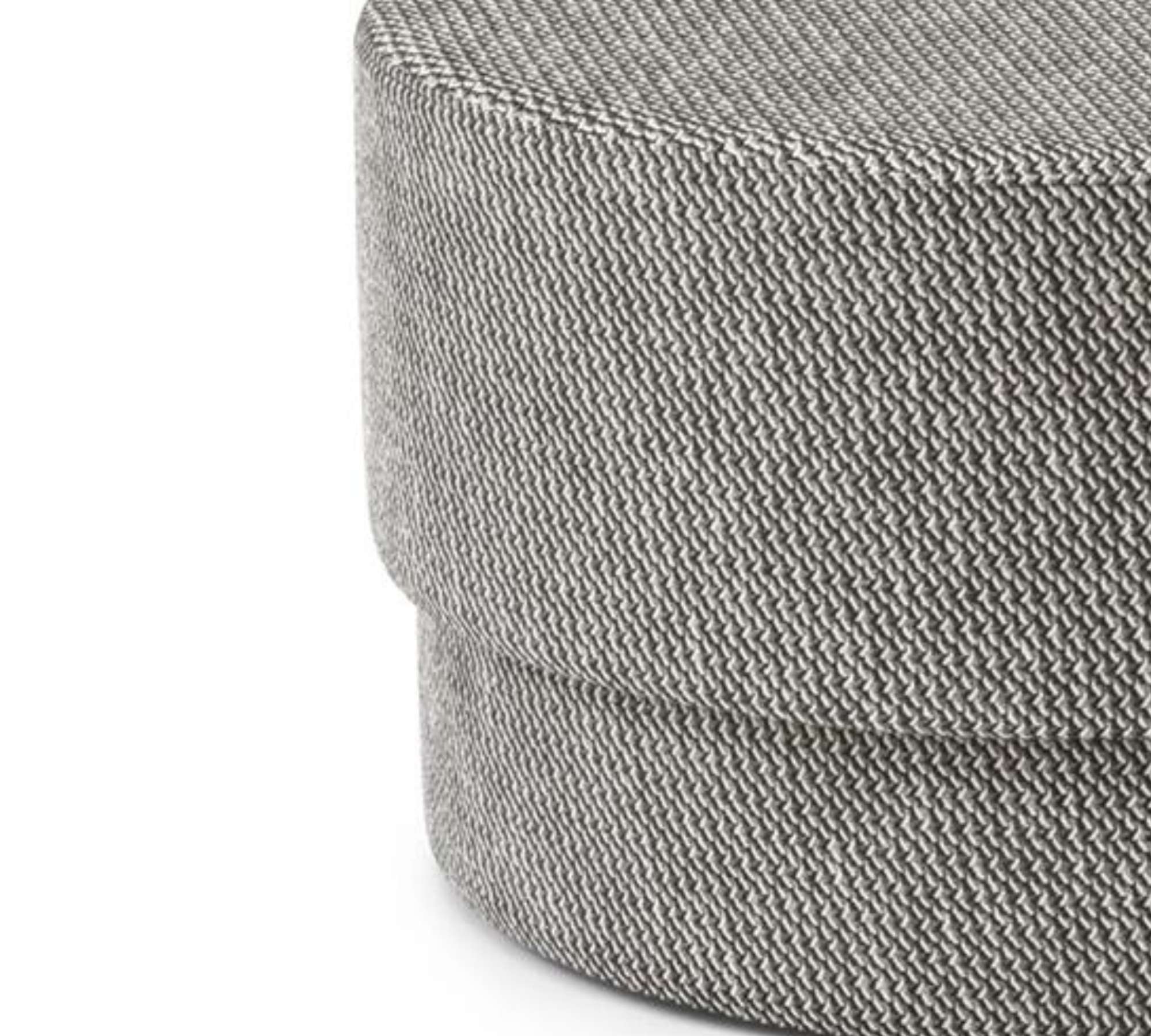 Silo Pouf Holz Textil Schwarz