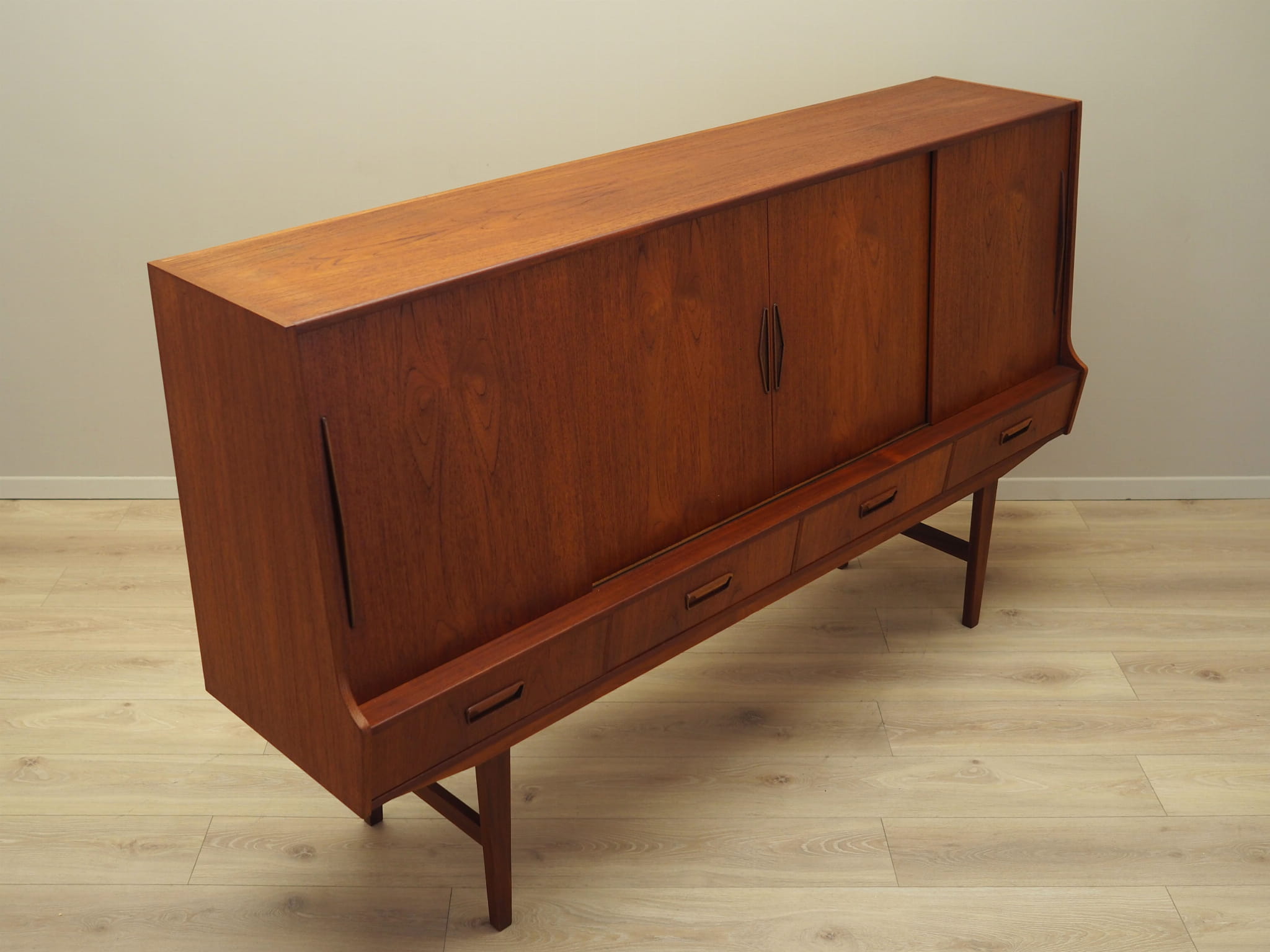 Highboard Teak Wood Brown 1960s