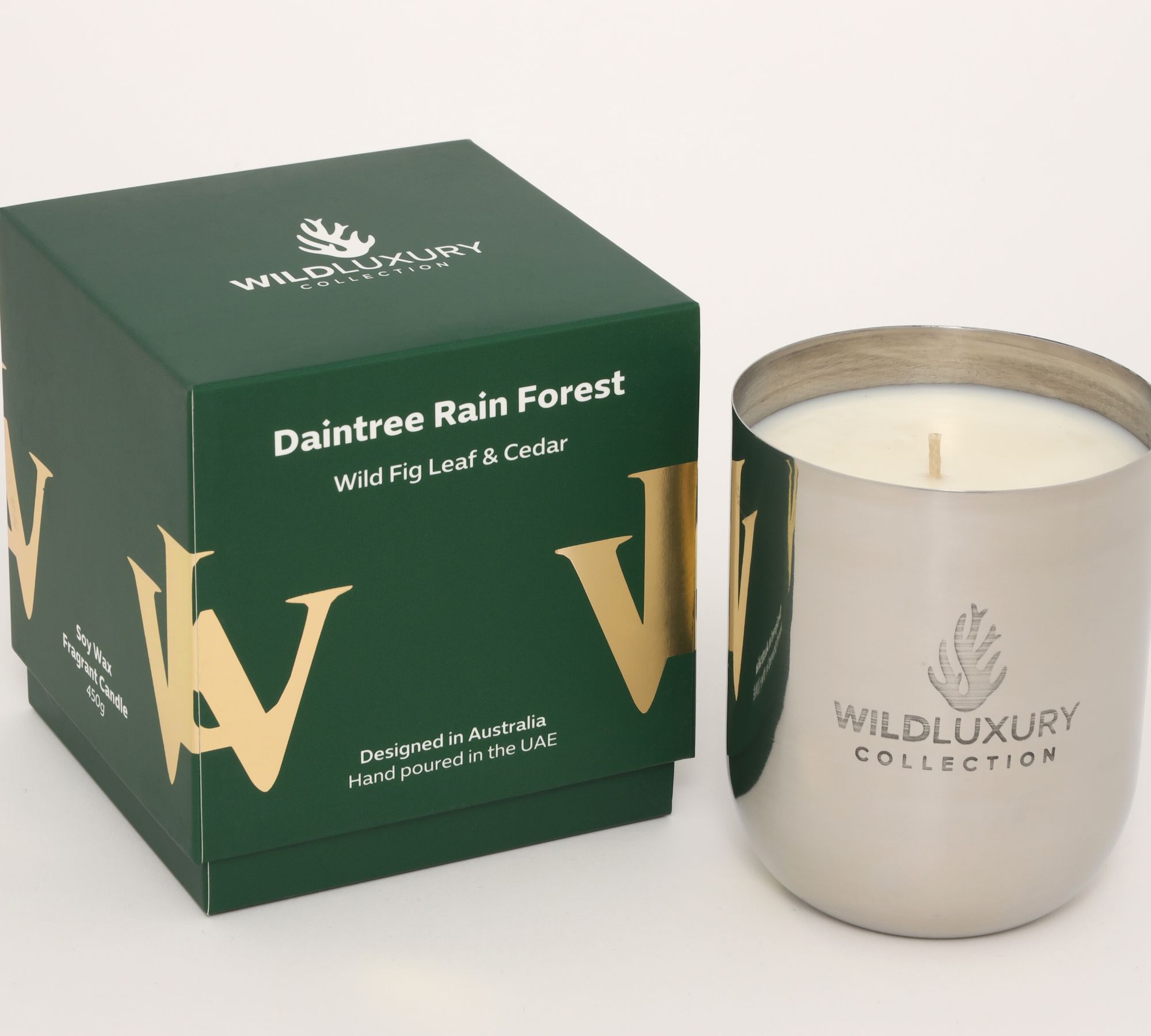 Handgegossene Sojawachs Duftkerze Daintree Rain Forest 450g