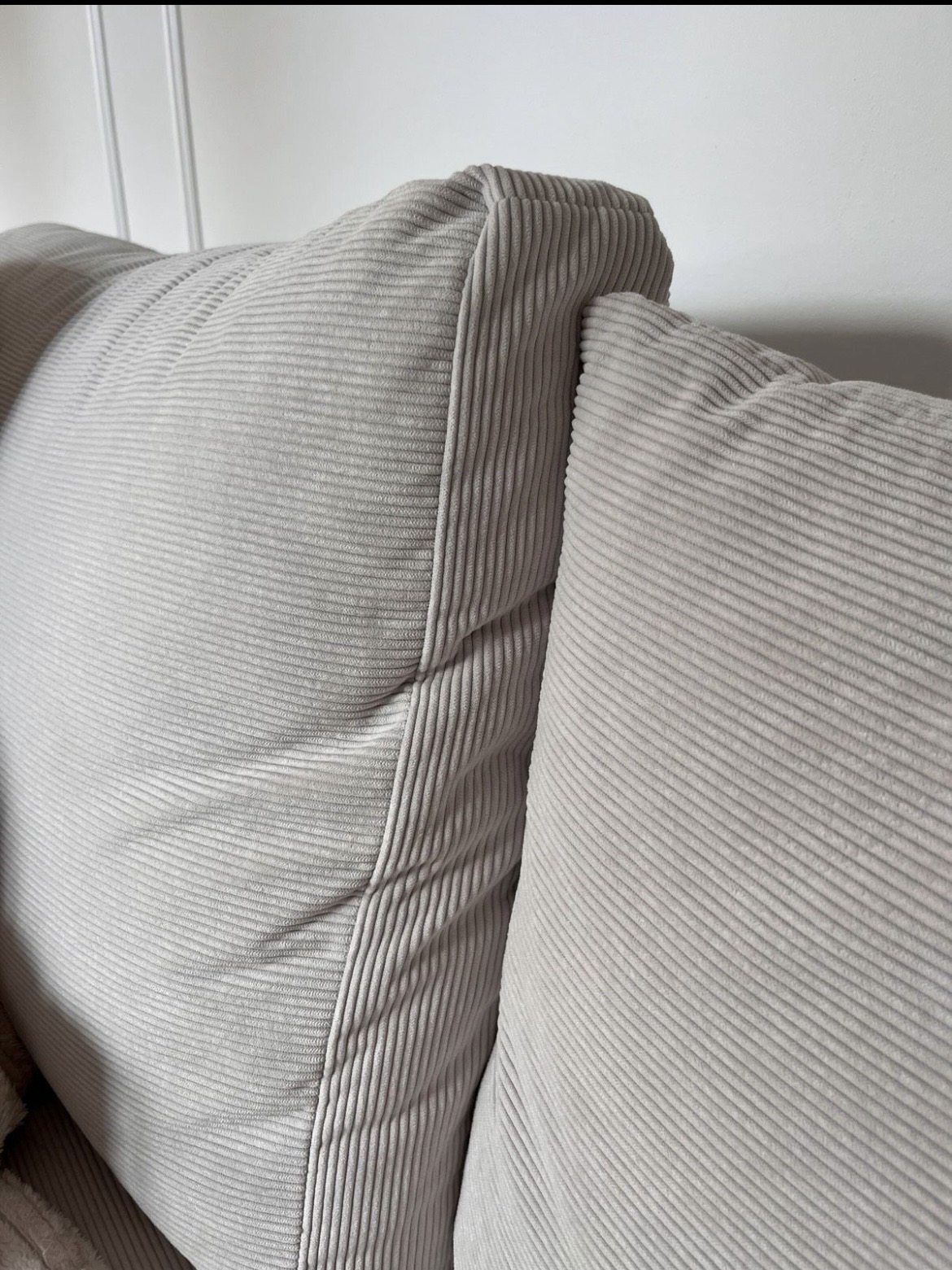 Ecksofa Cord Beige