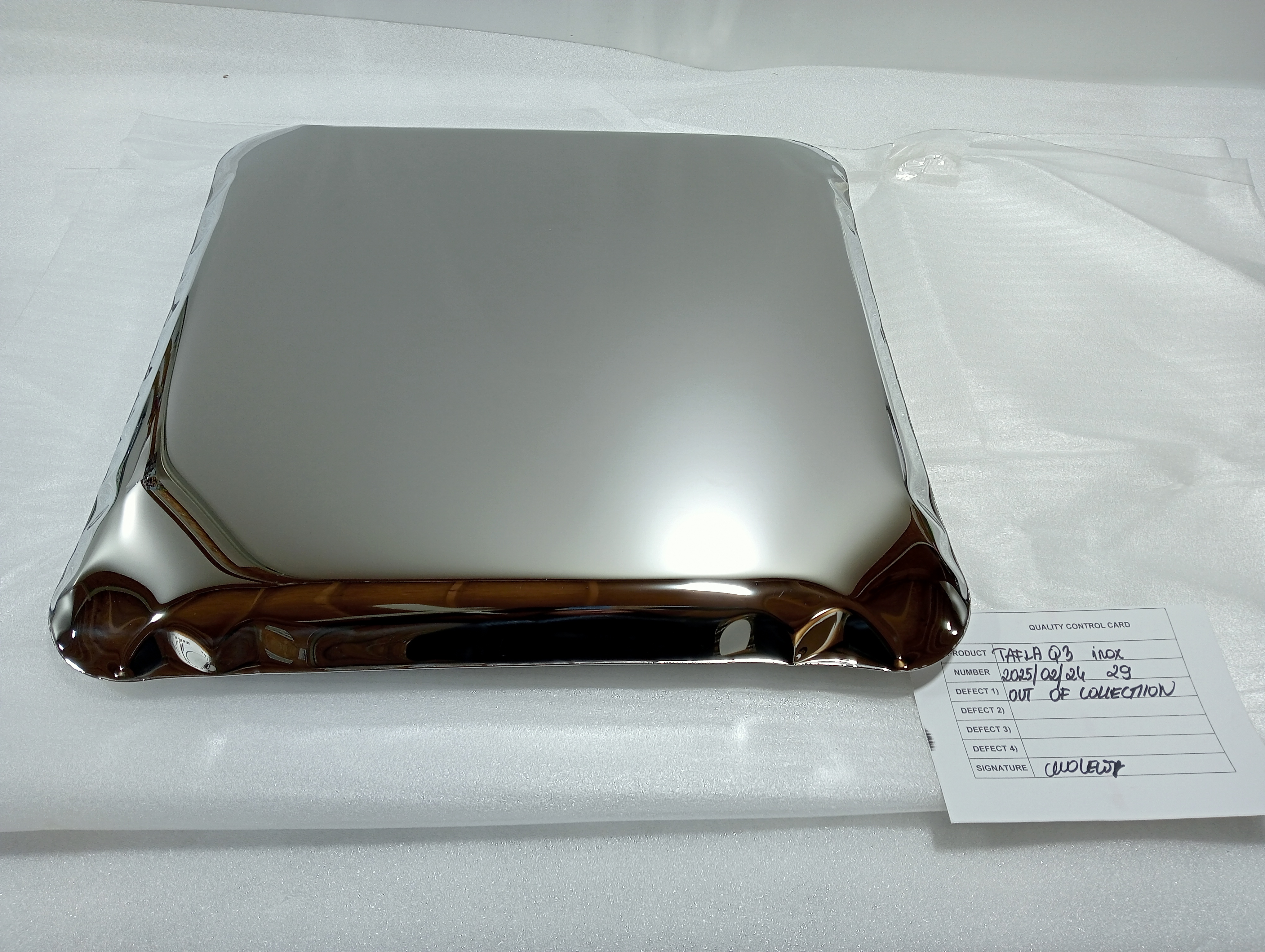 Table Mirror Q3 Stainless Steel Inox Polished Silver