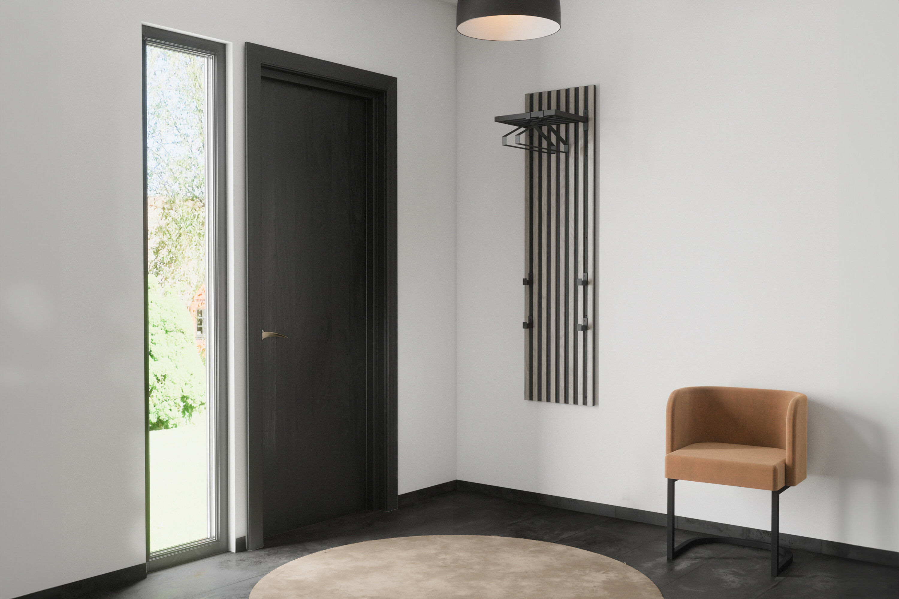 Nimes Kleiderbügel Eisenrohr Schwarz 43x18x2,5cm