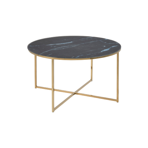 Genoa Couchtisch Glas Metall Schwarz