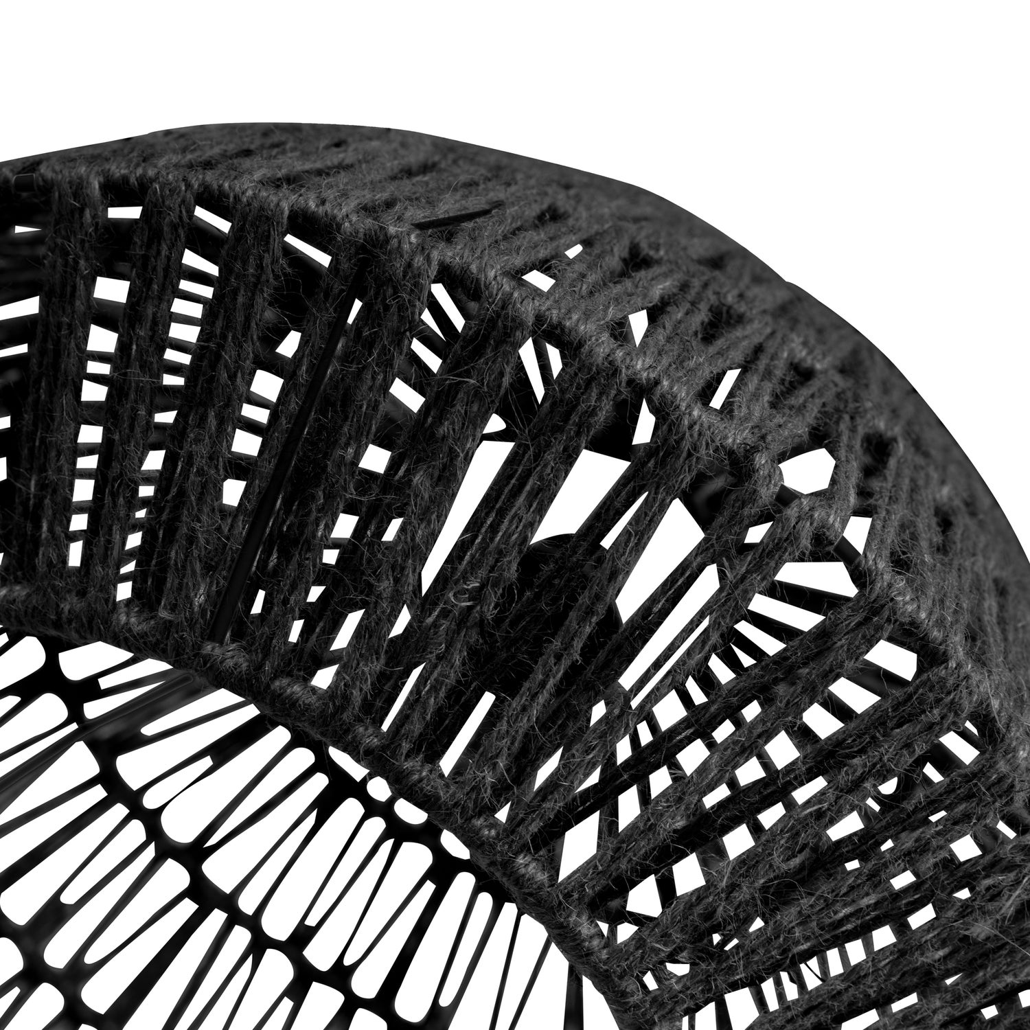 Kace Hängelamp Jute Schwarz Ø45cm