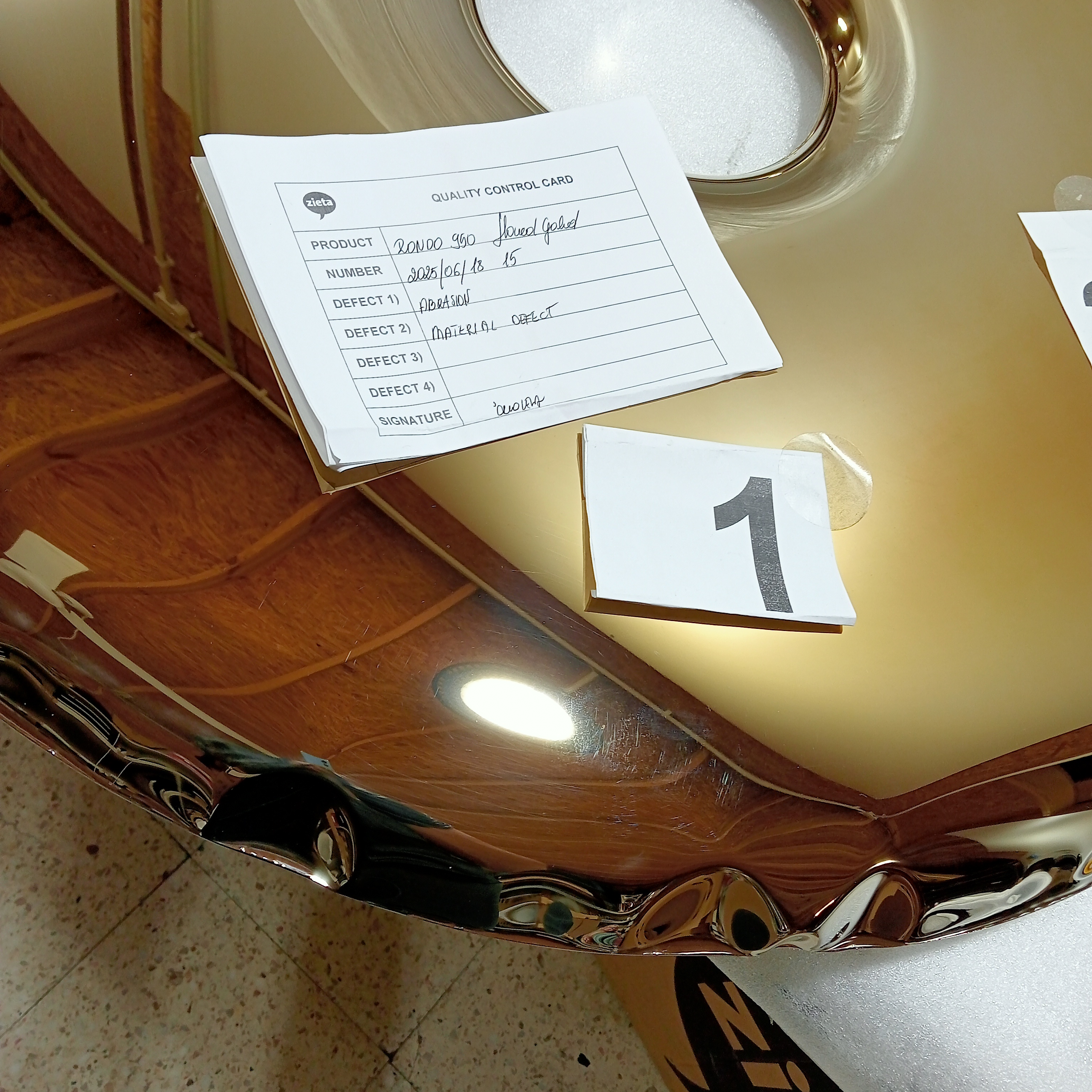 Rondo Spiegel 950  Edelstahl Flammendes Gold