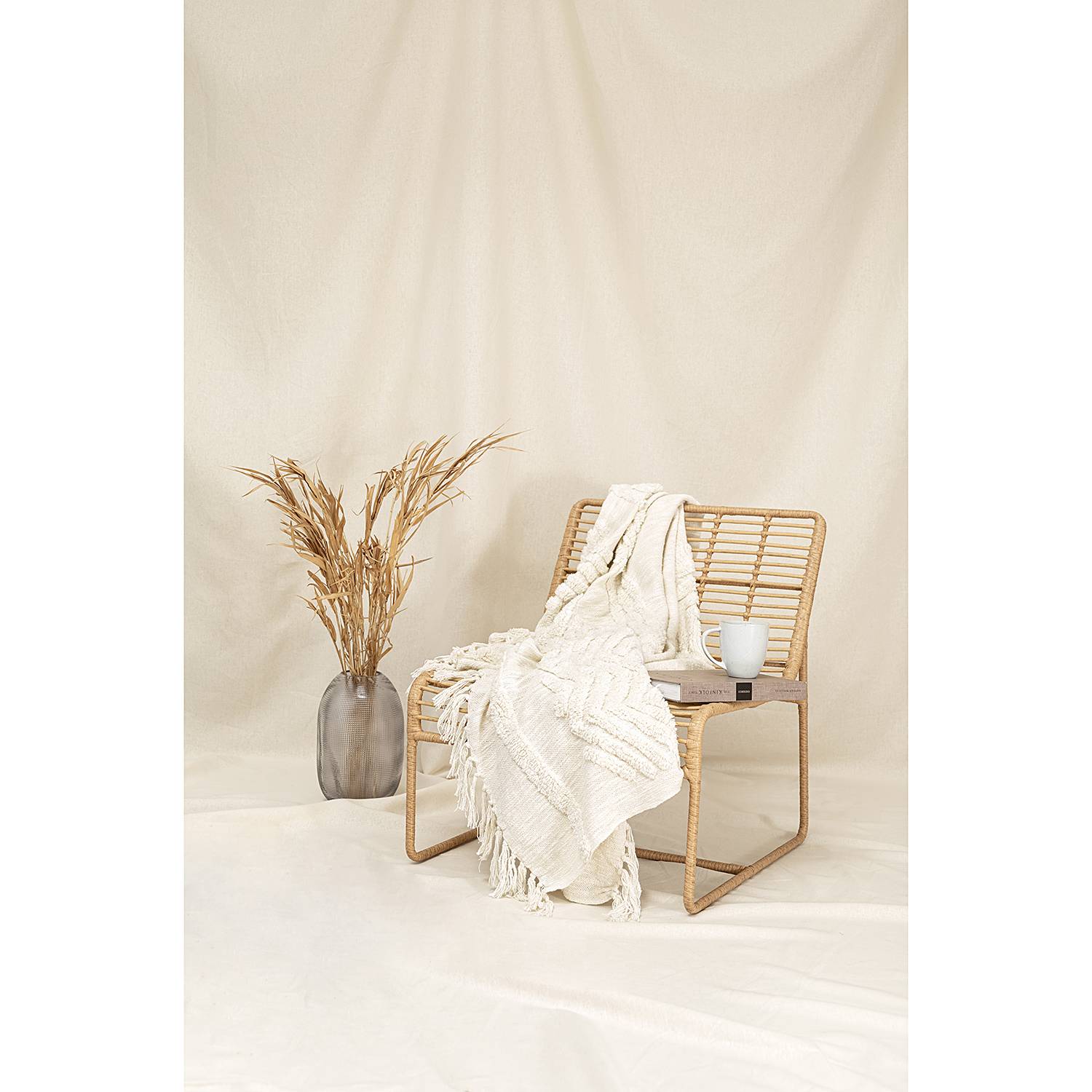 Plaid Adara Decke Baumwolle Beige