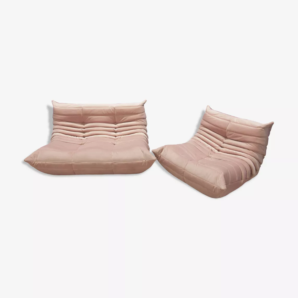 Togo Lounge Set 2 pezzi Velluto Rosa chiaro