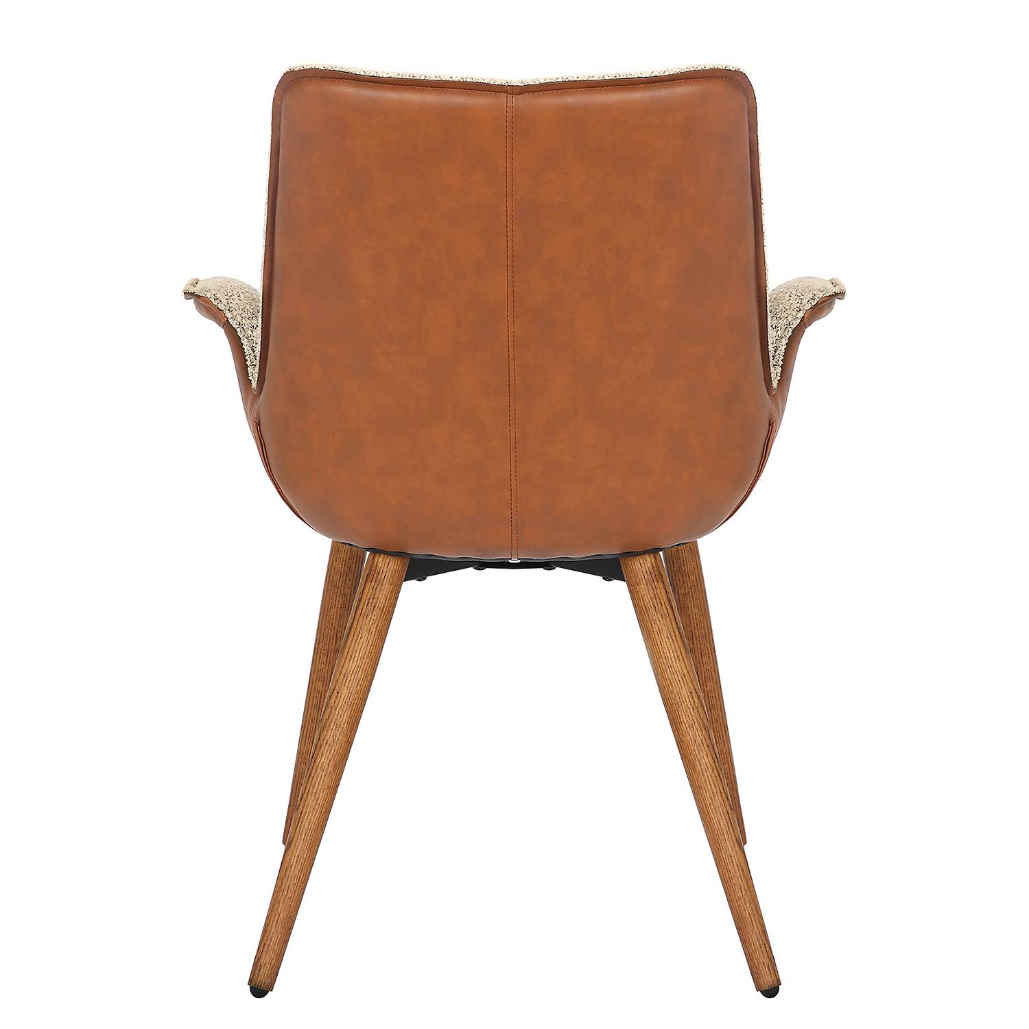 Upholstered Chair Throne White Brown