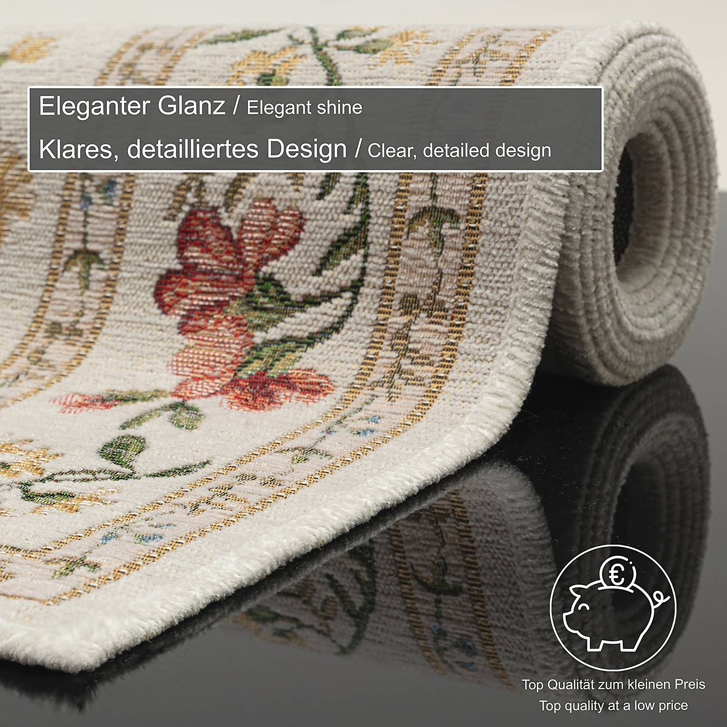 Flomi Sagrini Kurzflorteppich Creme 60 x 90 cm
