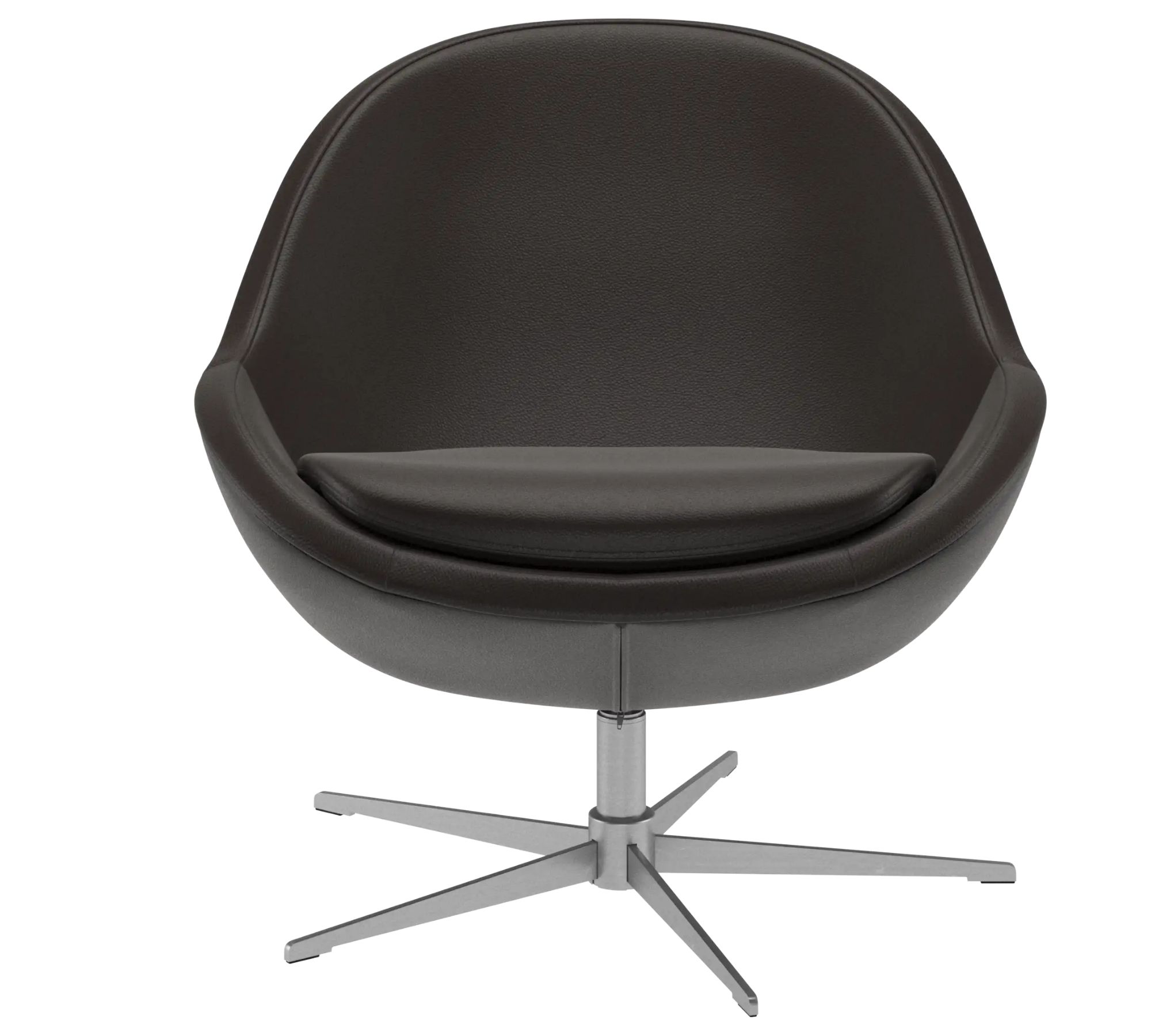 Veneto Armchair Swivel Leather Steel Tobacco Brown