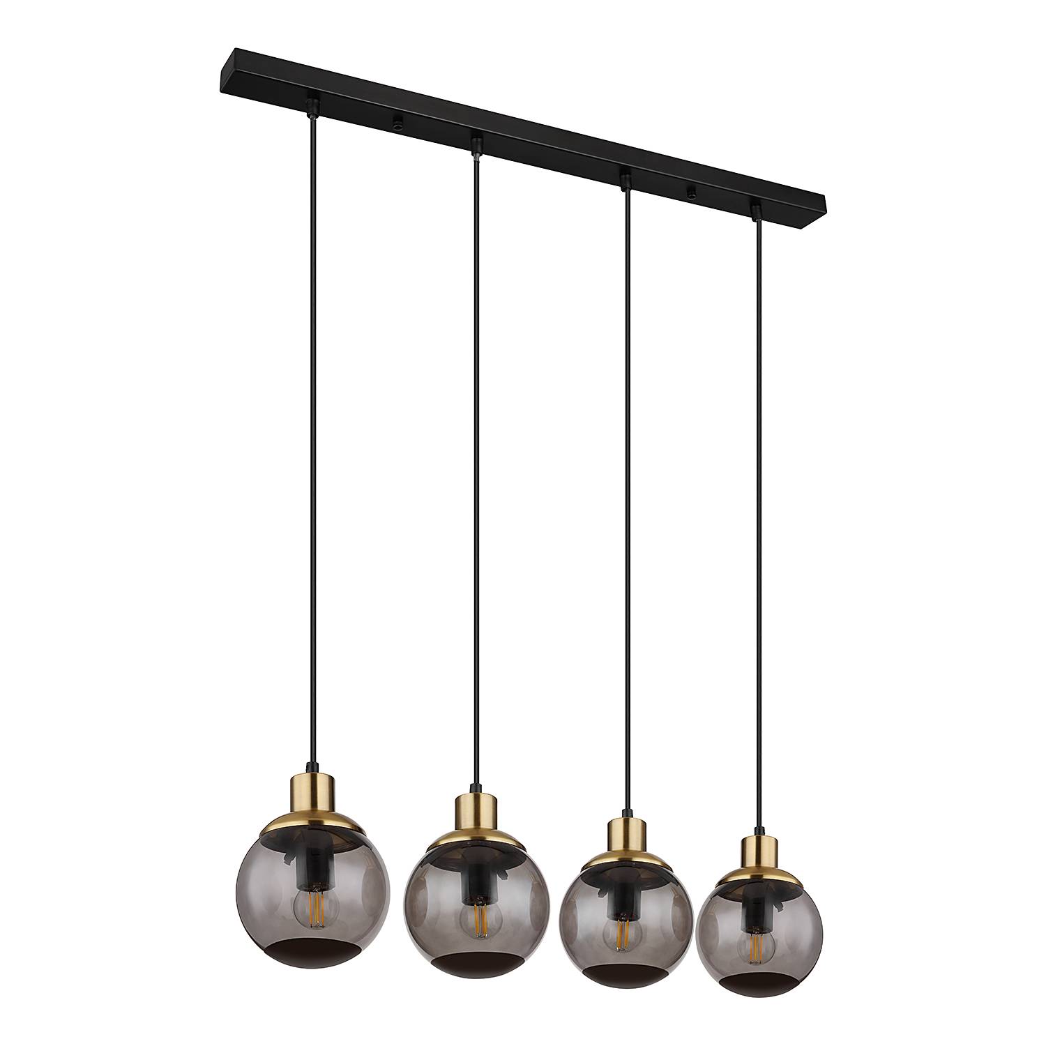 Potter Pendelleuchte Farbglas Eisen 4-flammig