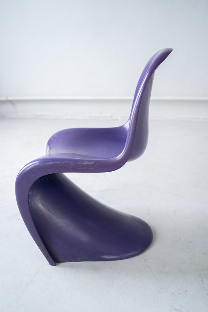 5x Vintage Verner Panton Stuhl Kunststoff Violett