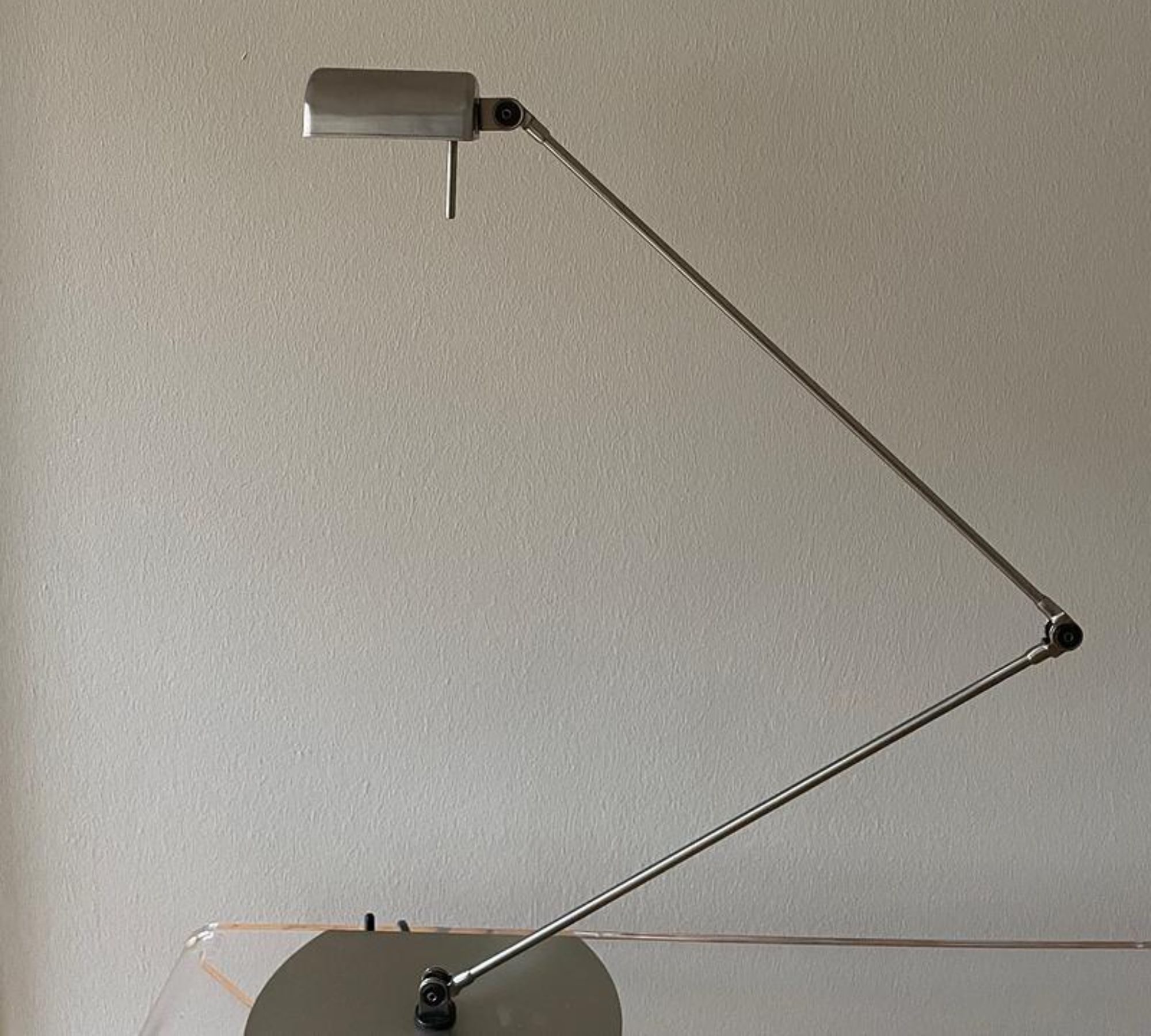 2x Vintage Daphne Tavolo LED Tischleuchte Nickel Silber