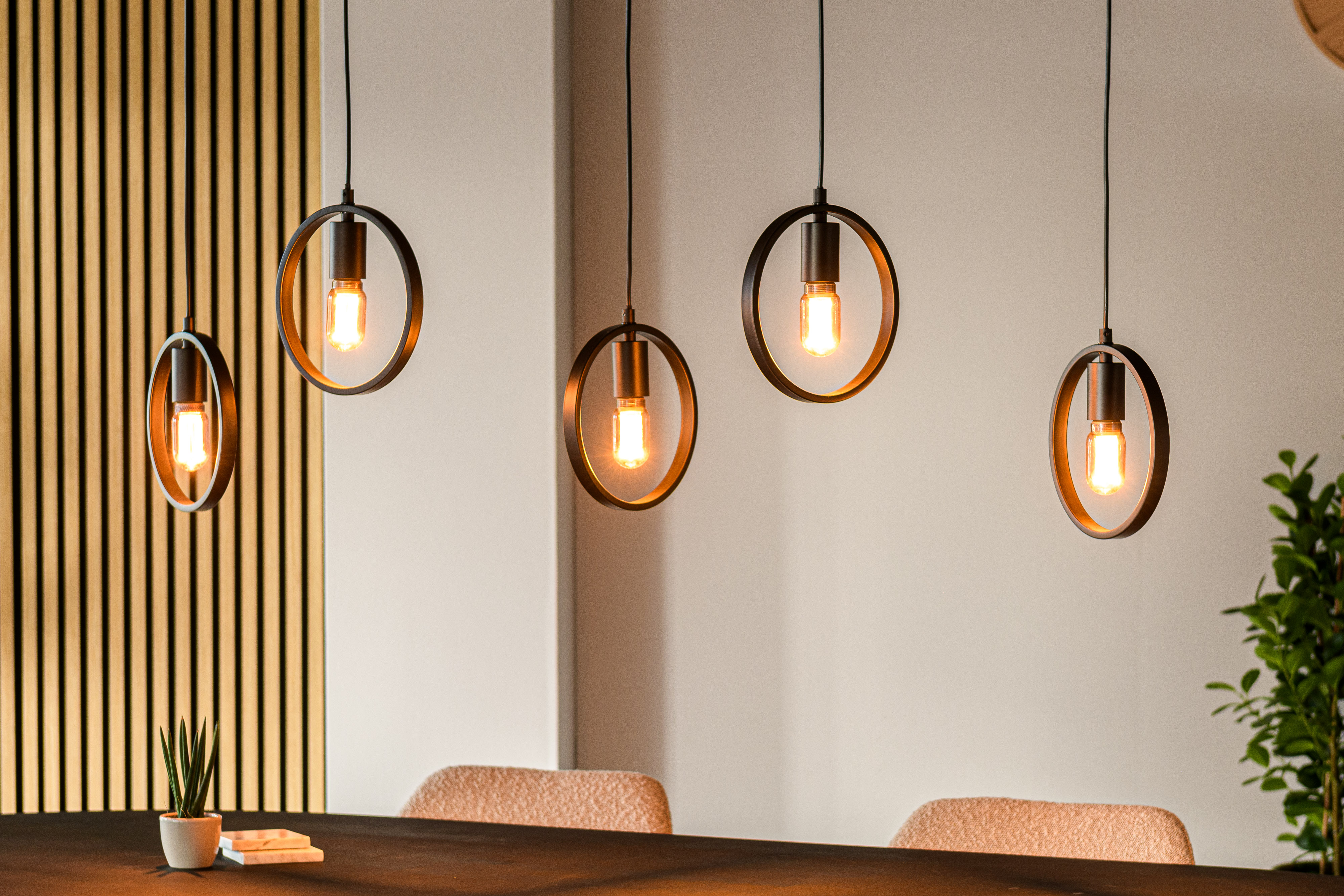 Pendant light 5-light Metal Black