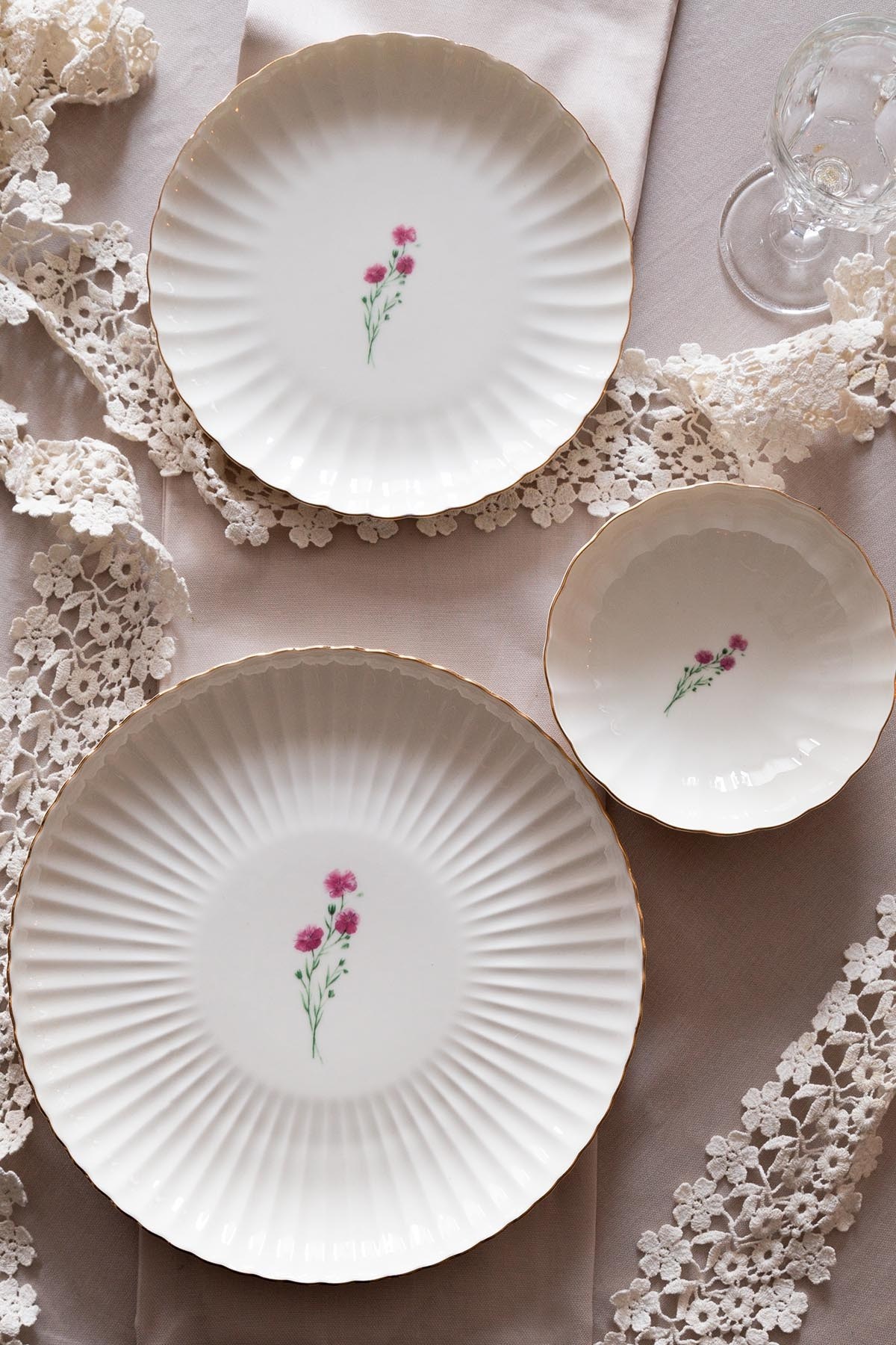 Teller-Set 6-teilig Porzellan Floral