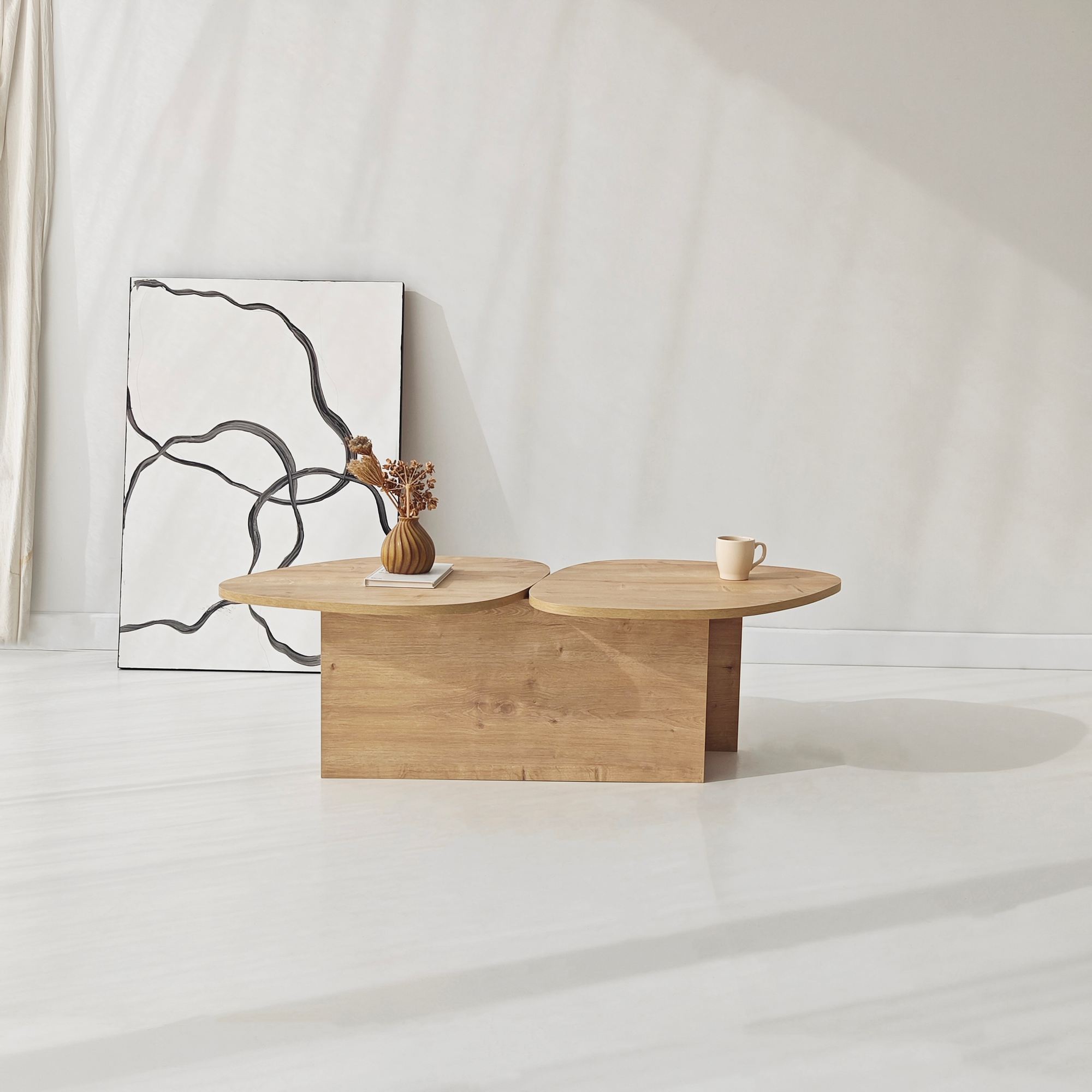 Stones Tavolino effetto rovere naturale