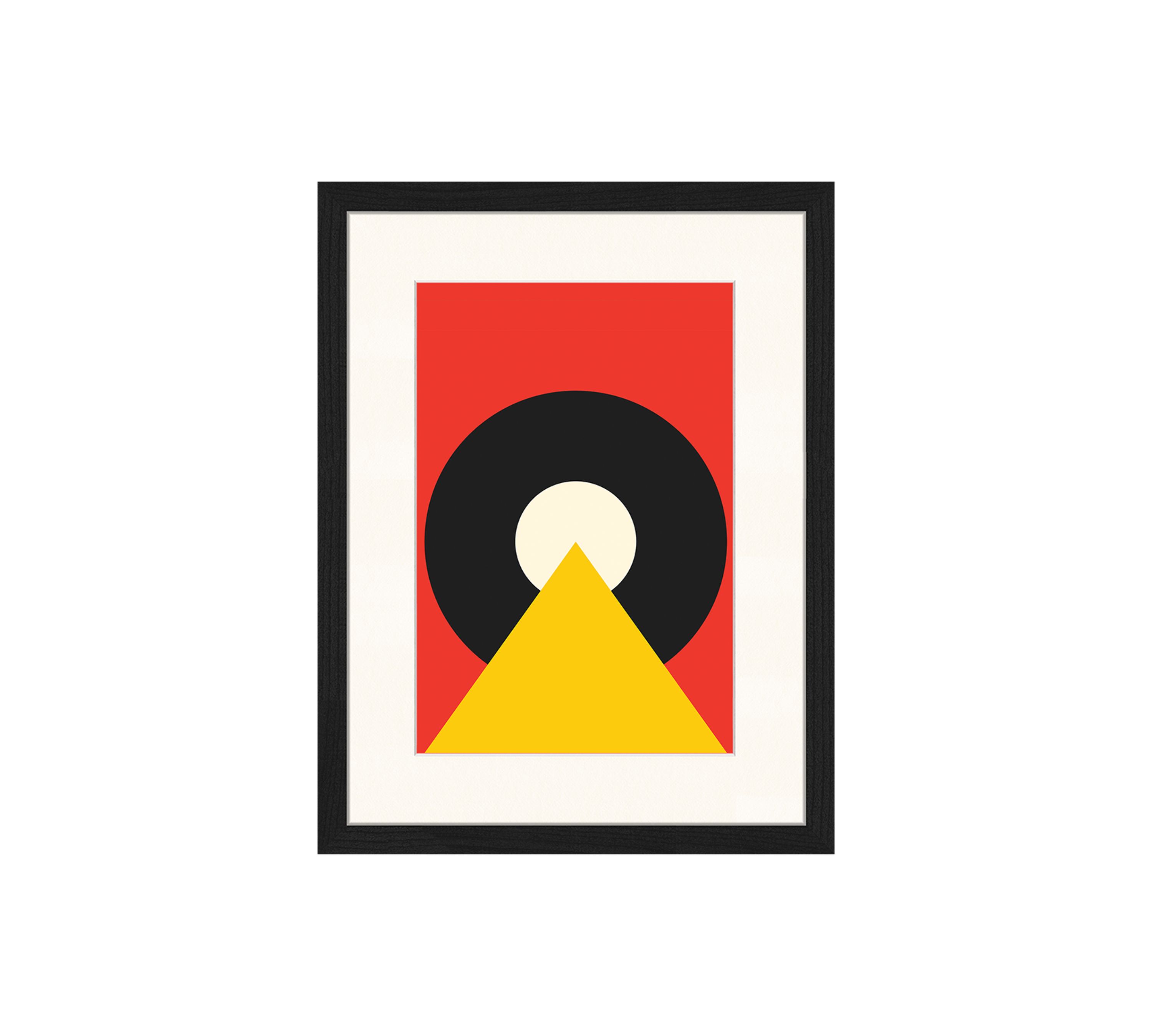 Bauhaus Sunrise CD Art Print with Frame Multicolor