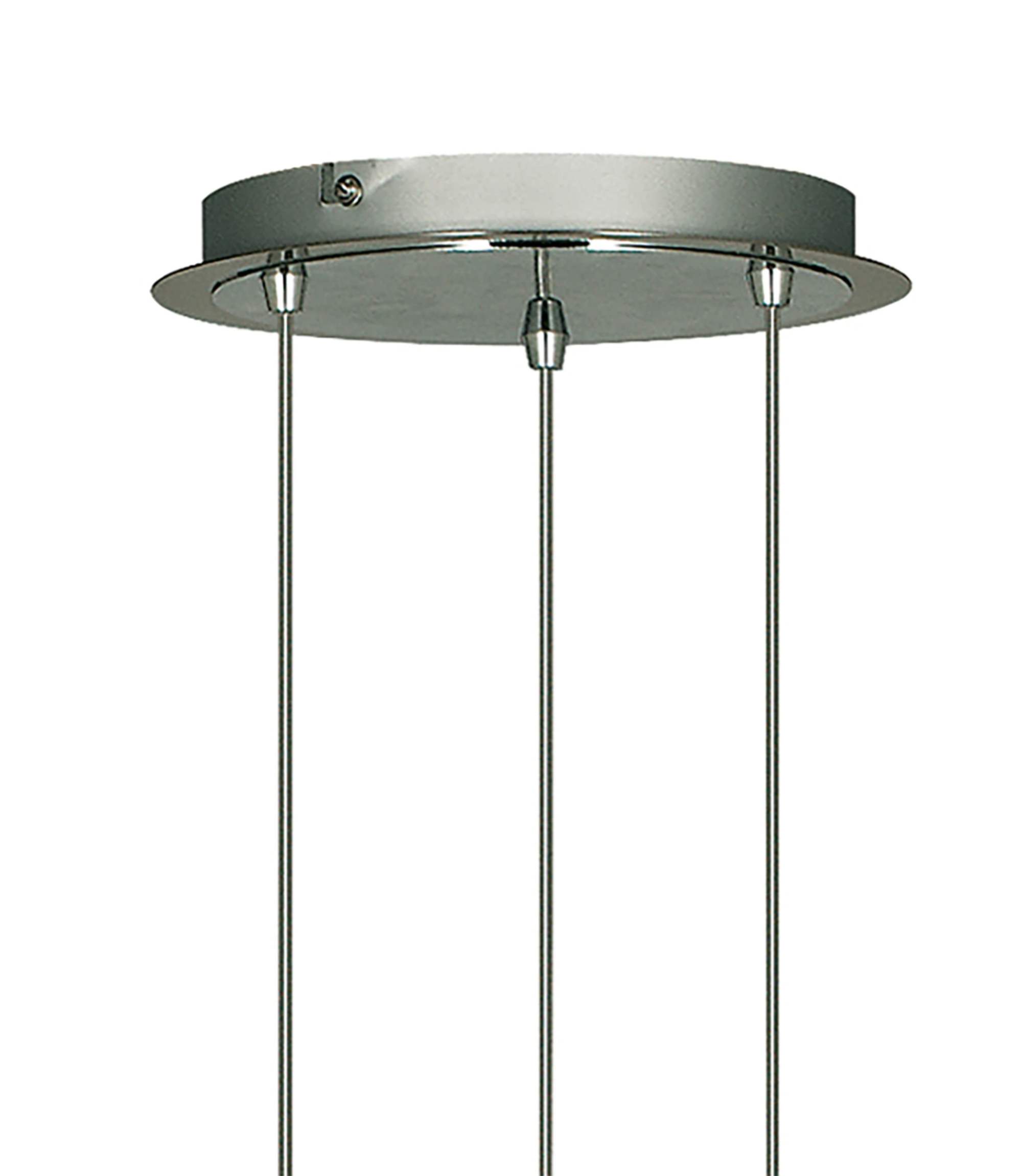 Pendant lamp Duo II Clear glass / Steel 3-light