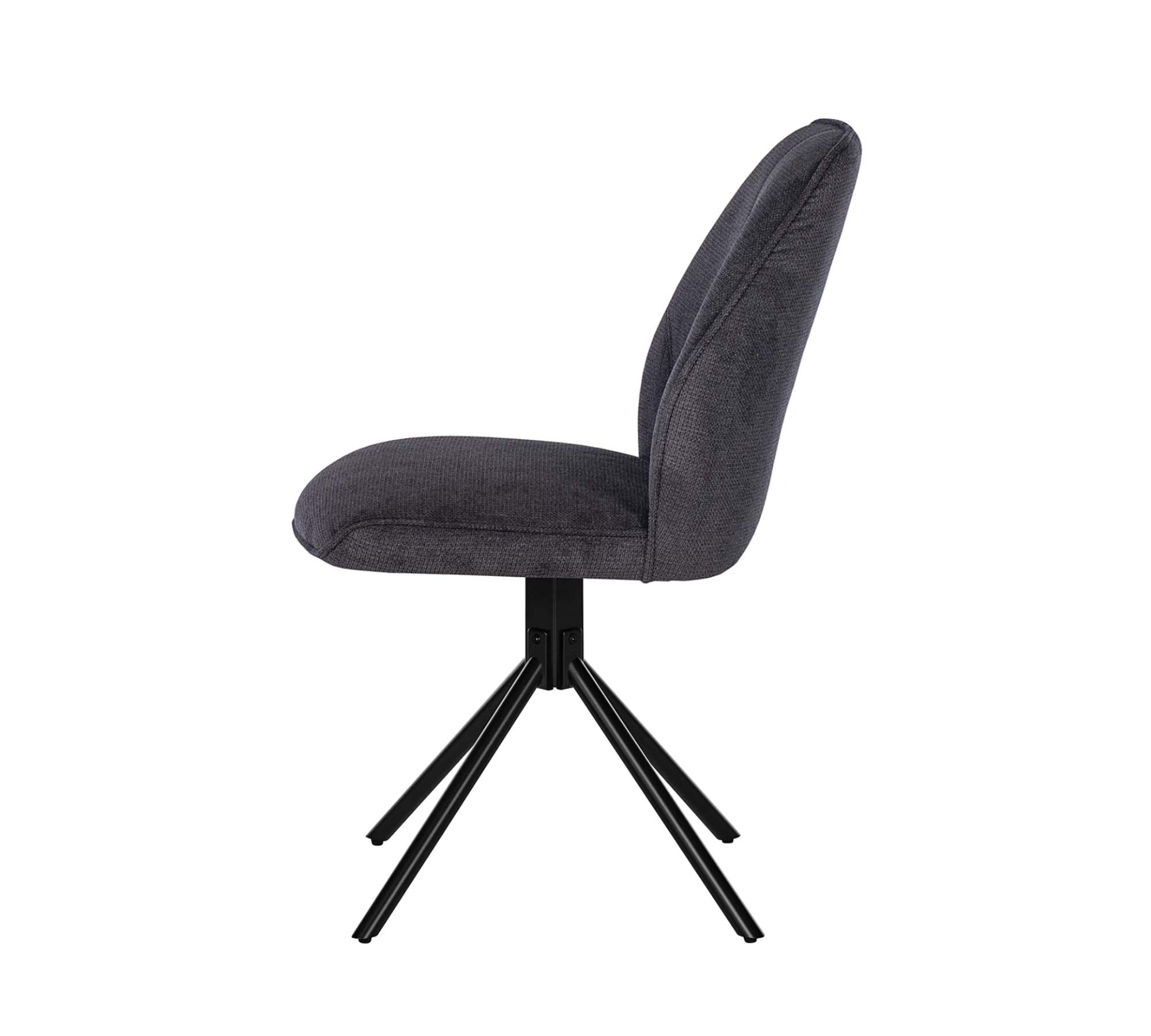 2x Dining chair iron fabric dark grey