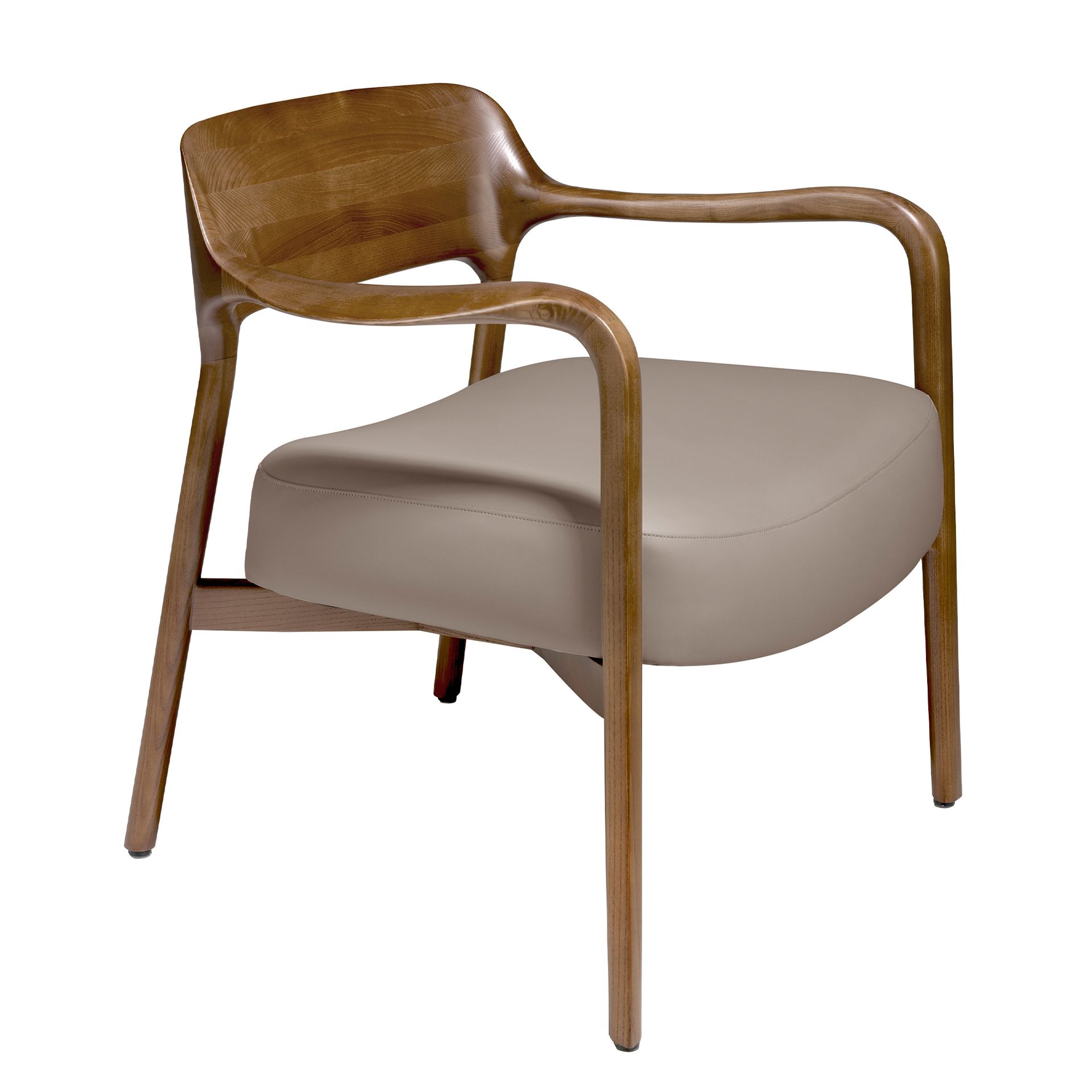 Chair 5082 Wood Faux Leather Taupe