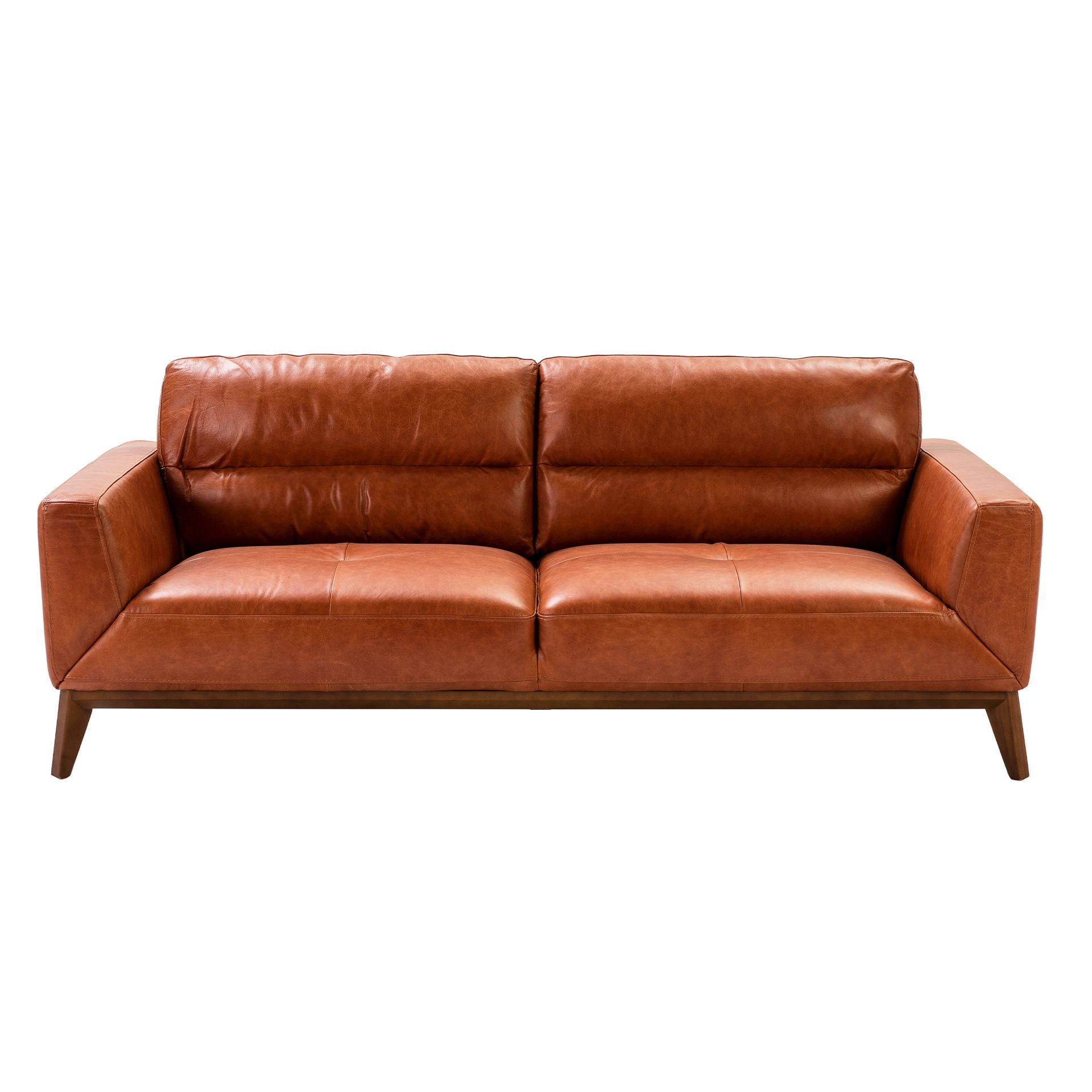 ANGEL CERDÁ Brown leather 3-seater sofa