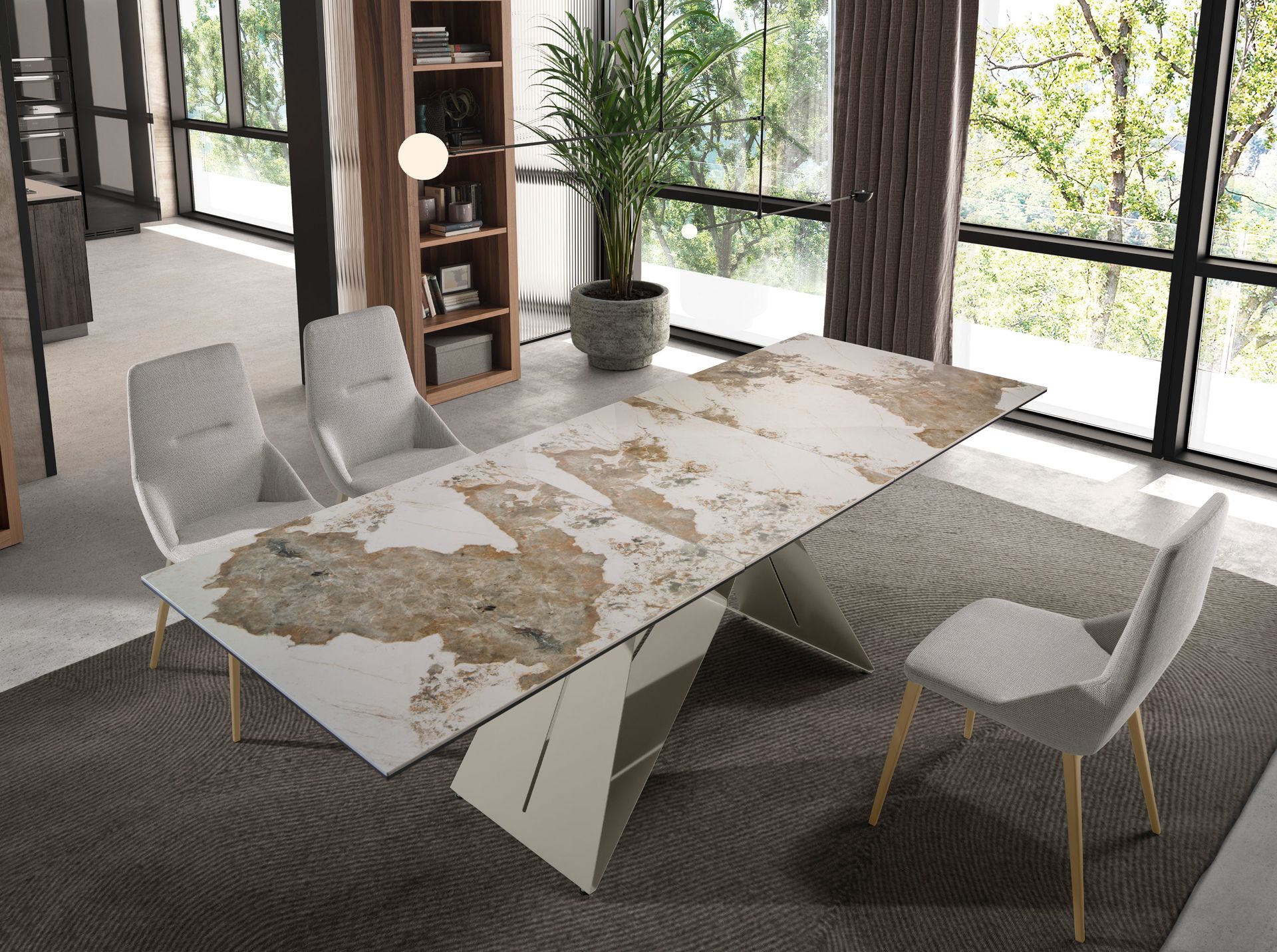 Dining chair textile light grey