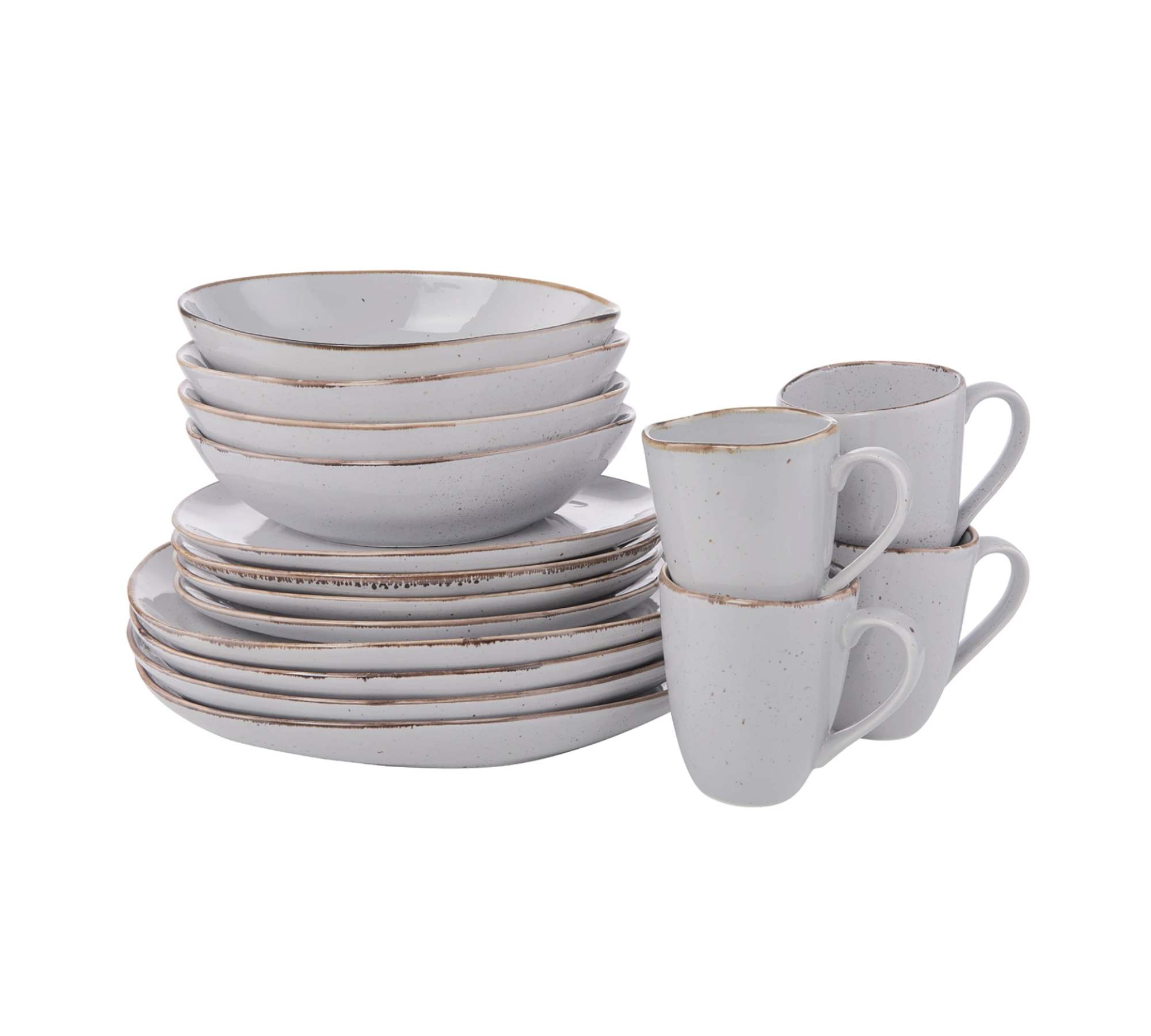 Geschirr-Set Finca 16-tlg. Porzellan Grau