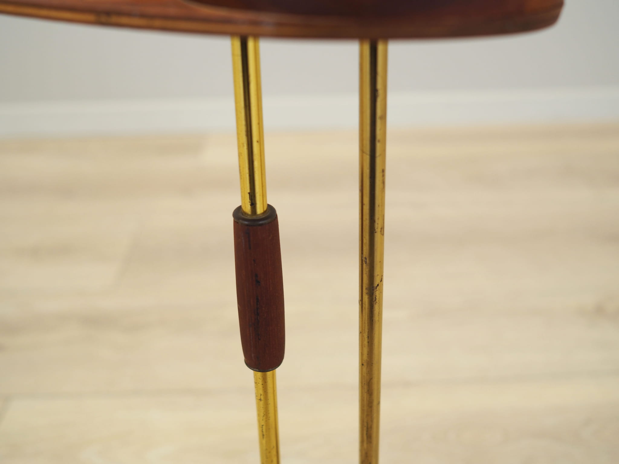 Vintage Ashtray Teak Wood Metal Brown 1970s