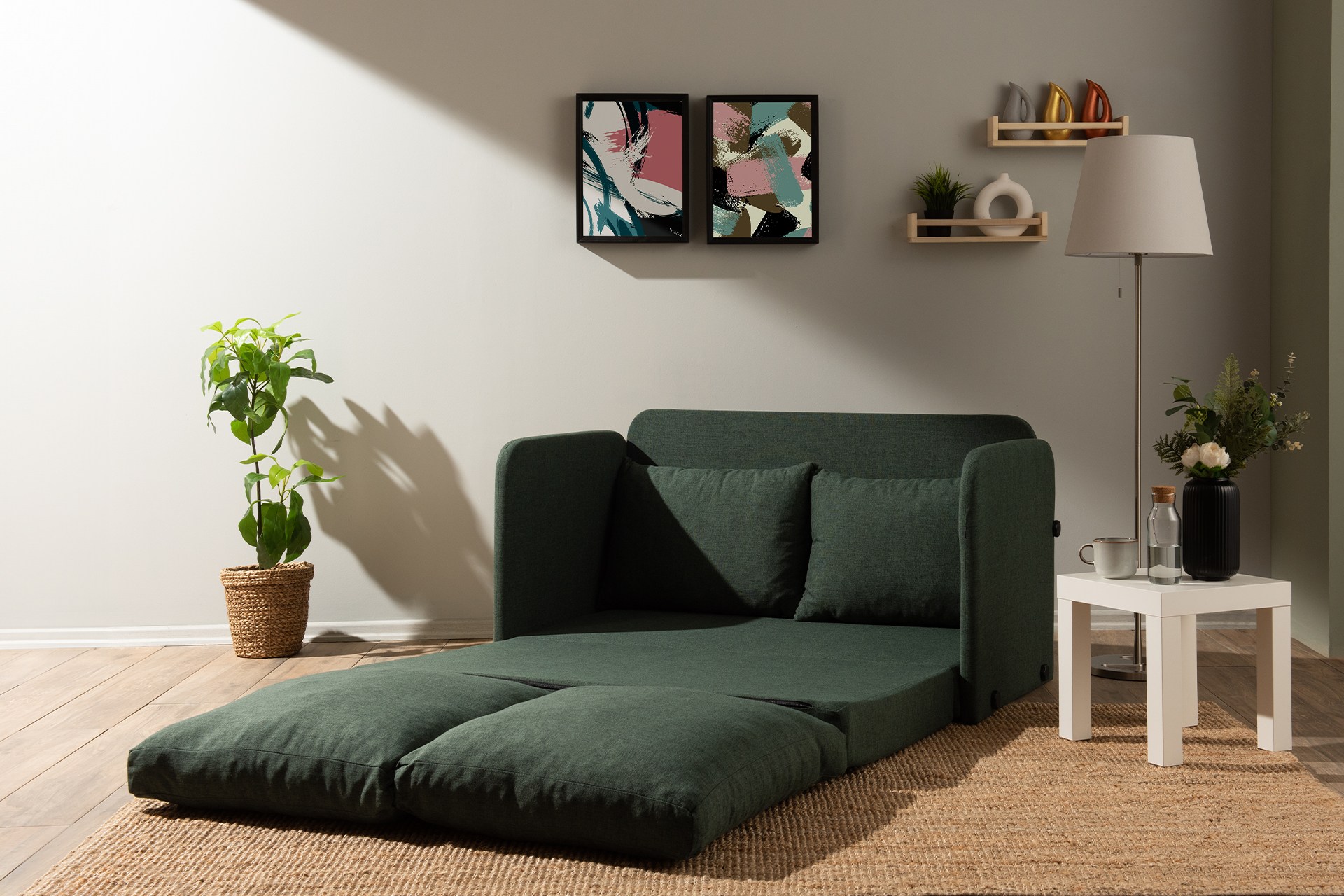 Saga Sofa Bed 2-seater Green