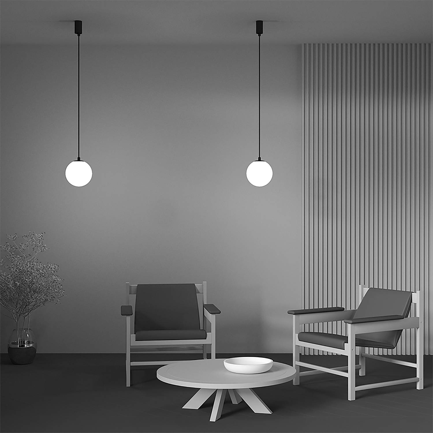 LED-Pendelleuchte Luna Schwarz