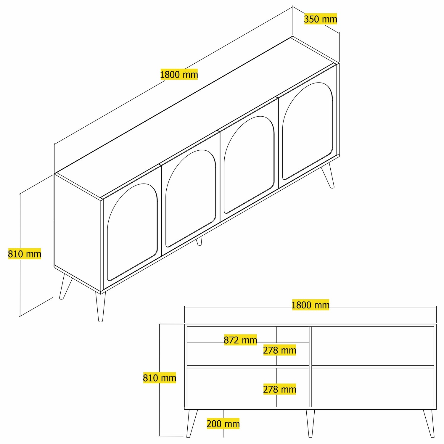 Lyon 81 Console White wood veneer