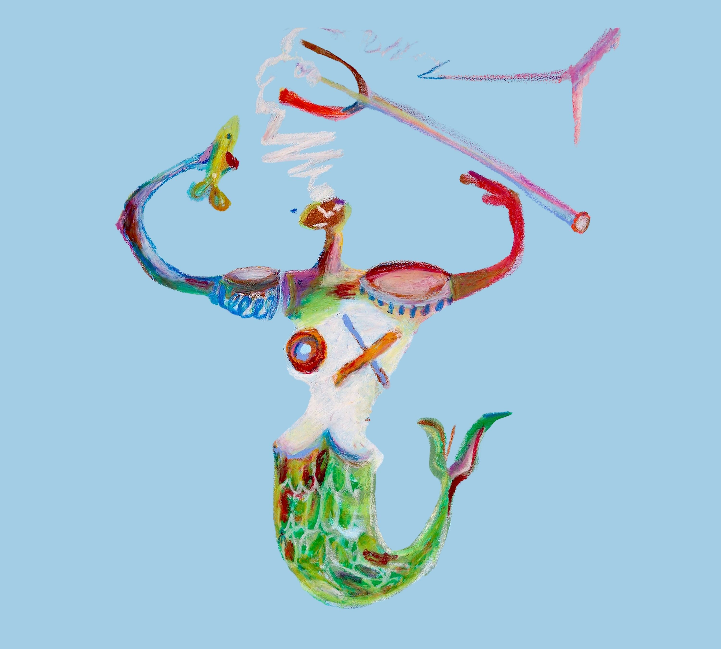 Neptuno Stampa d'arte Multicolore