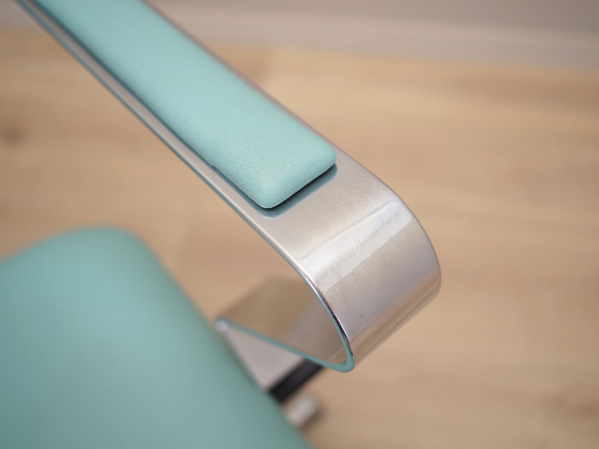 Barber chair Leather Blue 1980s