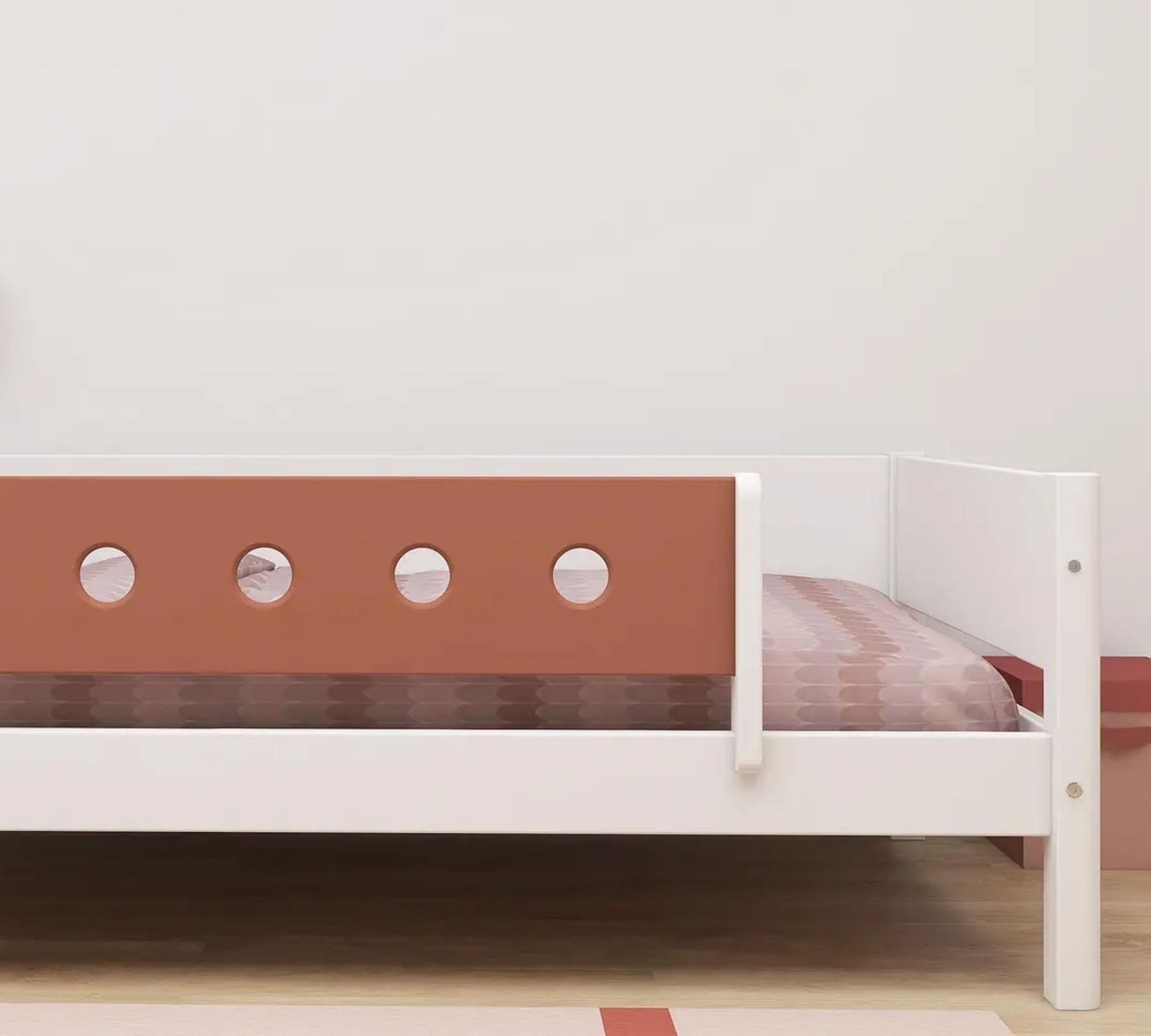 Tagesbett mit Sicherheitsgitter Holz Weiß