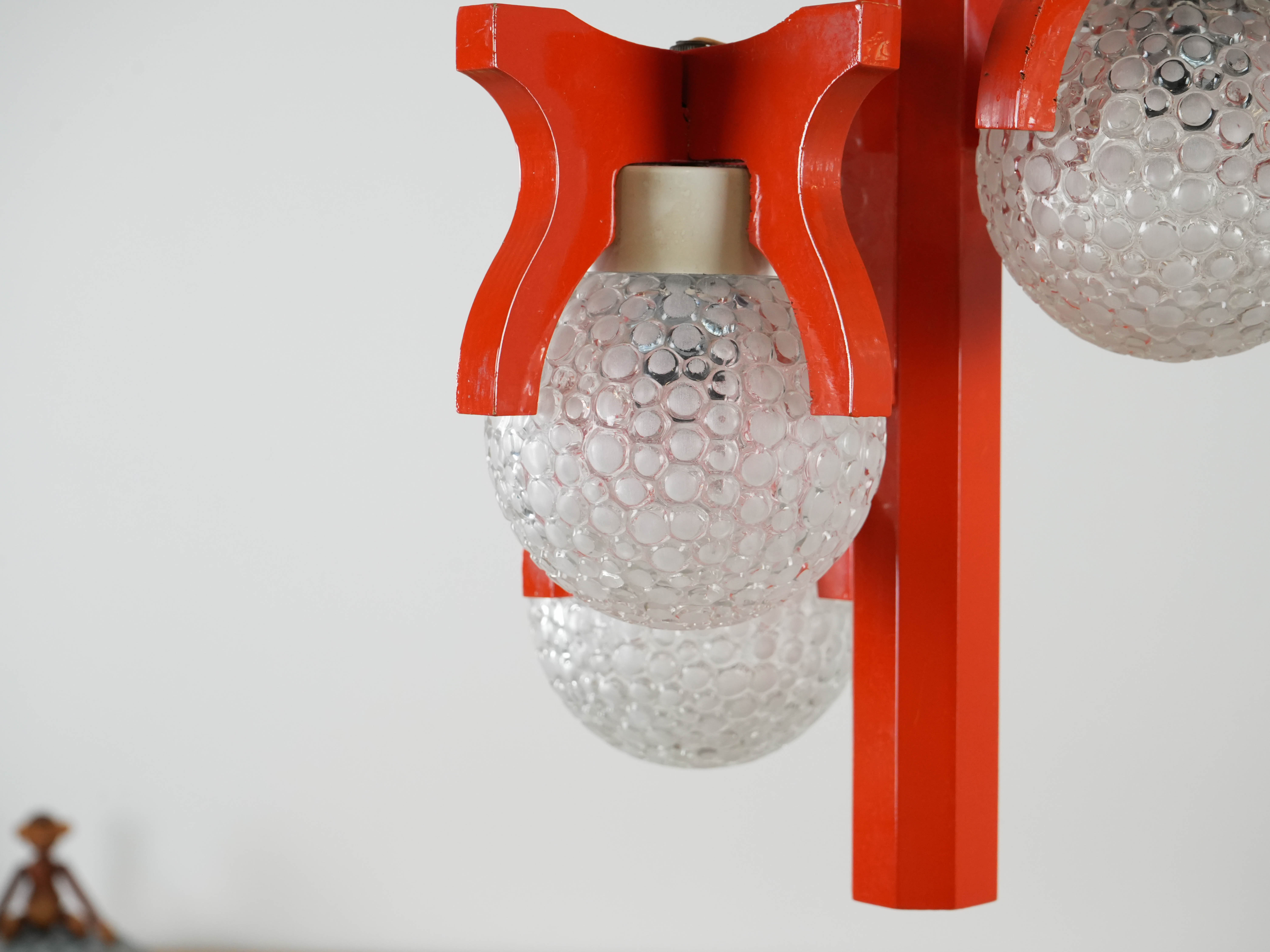 Space Age Pendant Lamp Orange 1970s