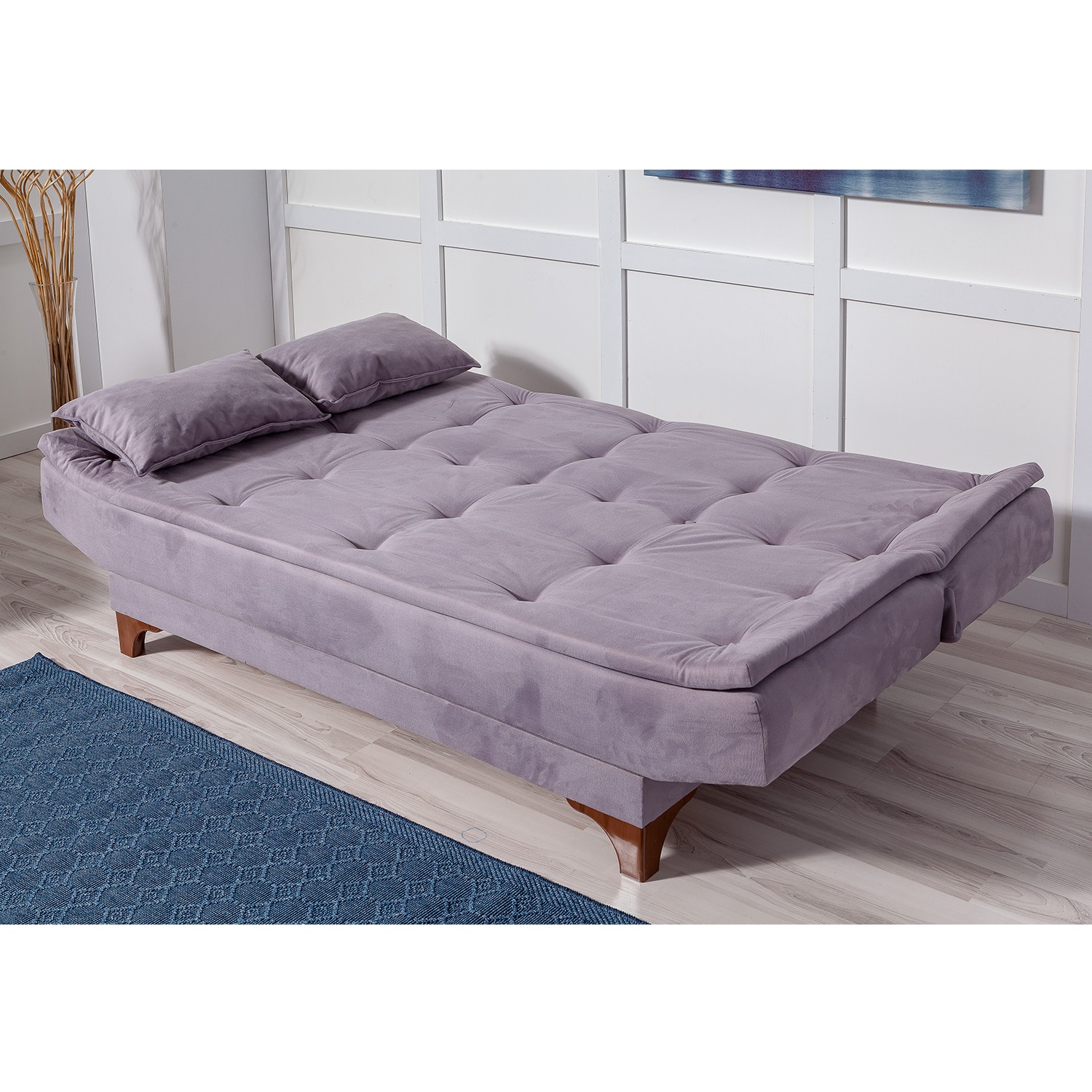 Kelebek Schlafsofa 3-Sitzer Holz Grau