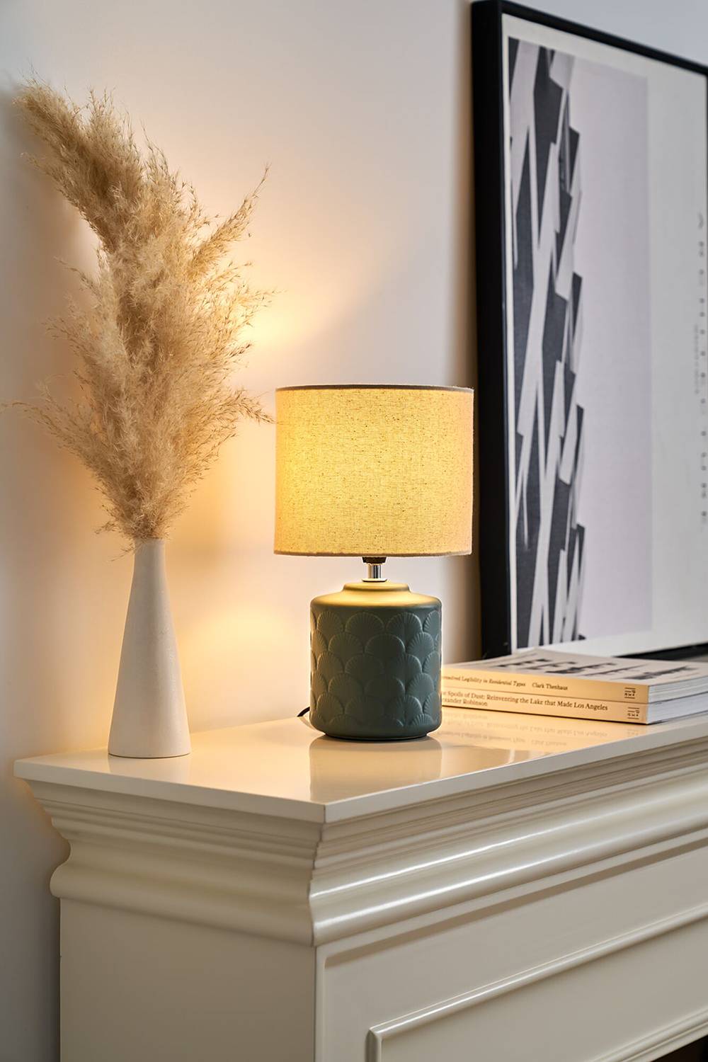 Glowing Midnight Table Lamp Ceramic Dark Green 1-light