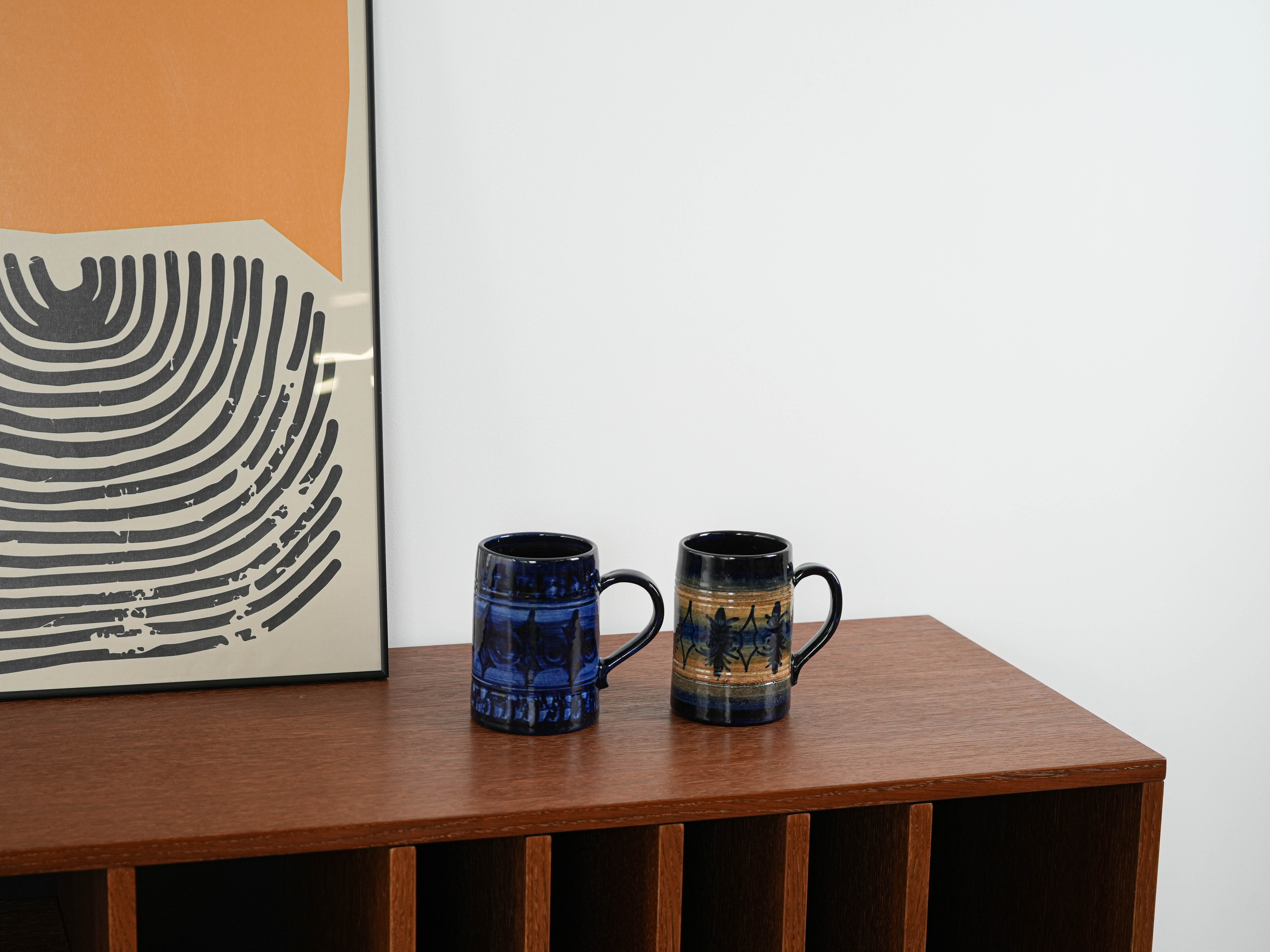 Dark blue ceramic pitcher 1970s