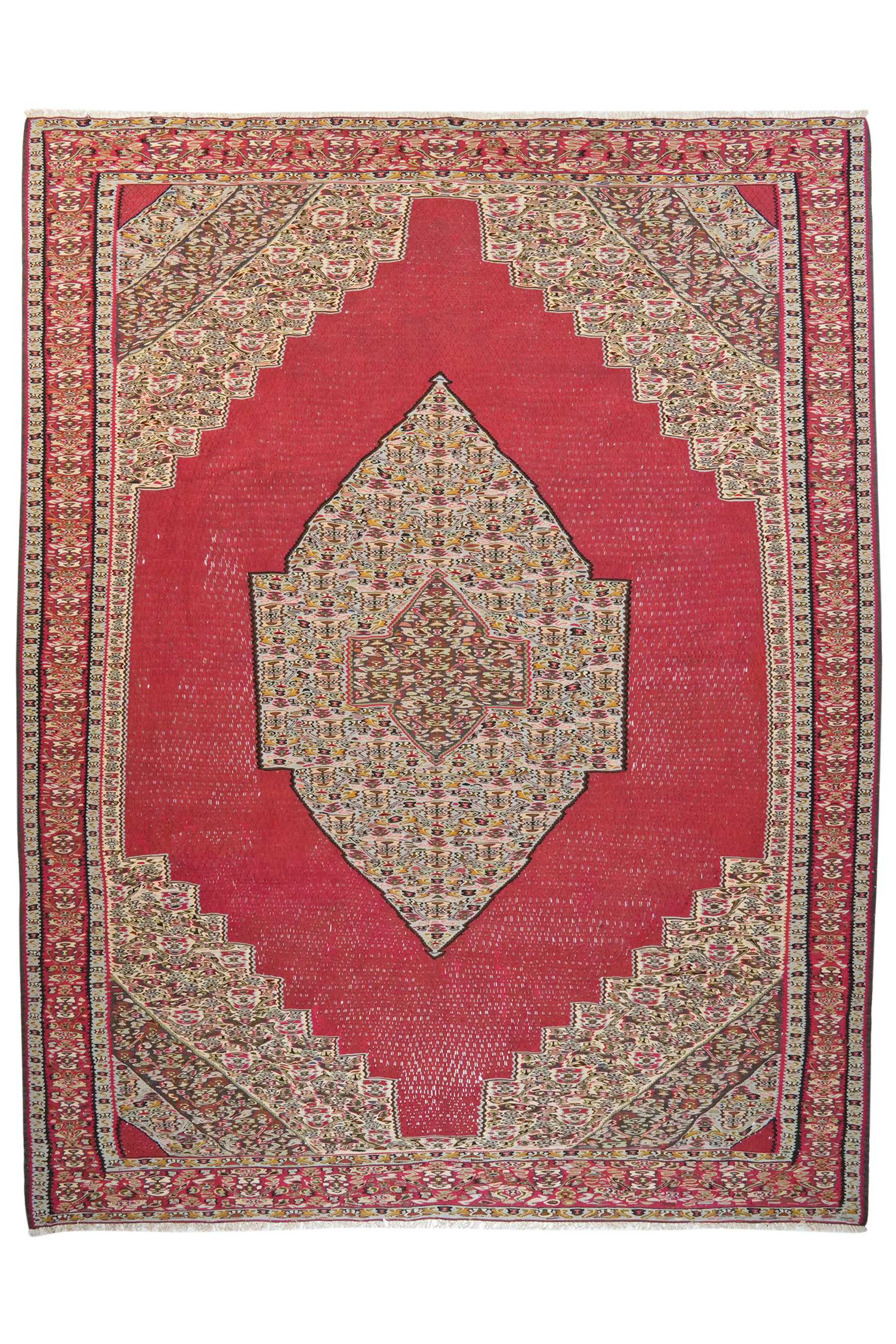 Kilim Senneh Teppich Braun