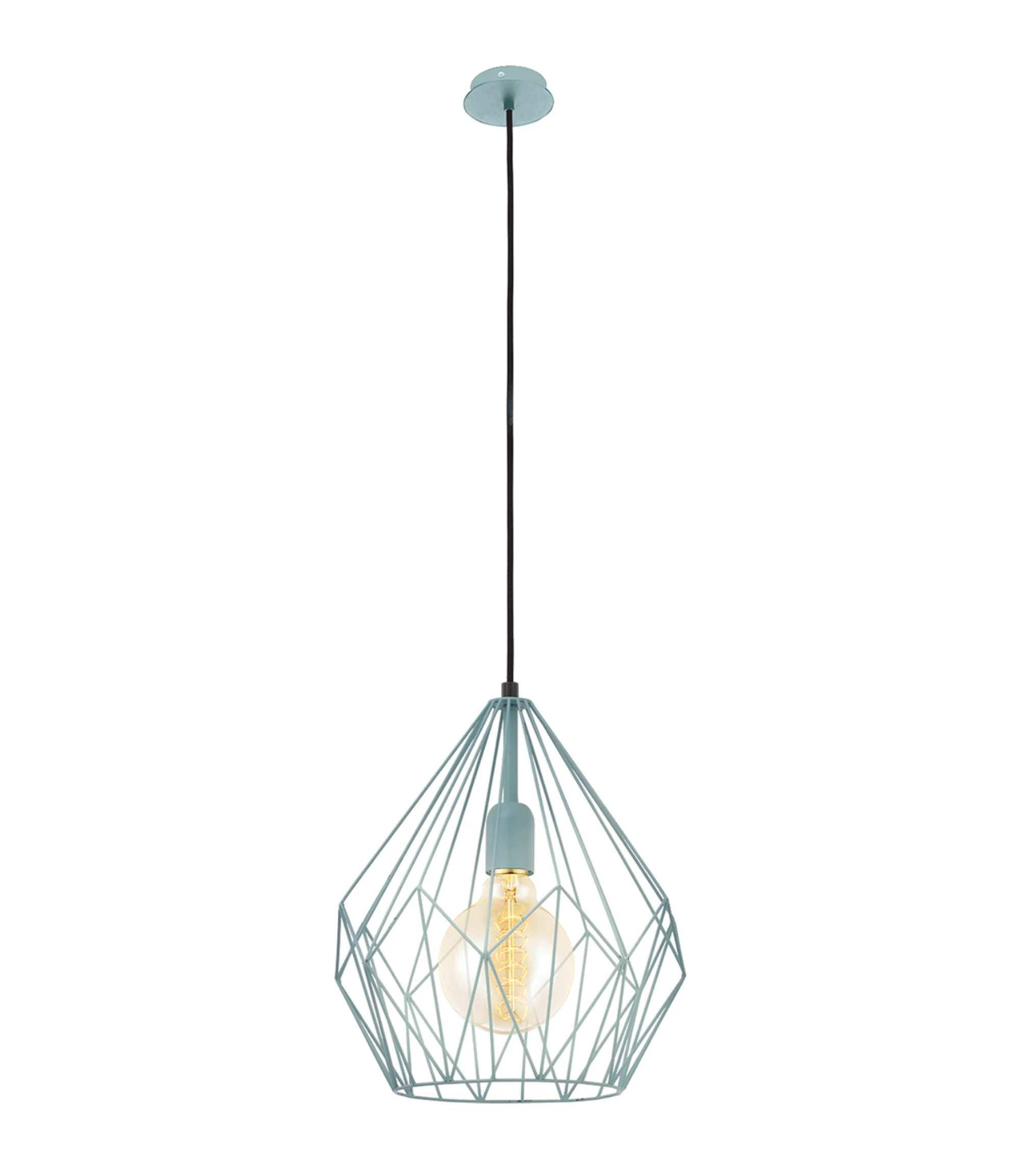 Pendant light Carlton II Steel 1-light Baby blue
