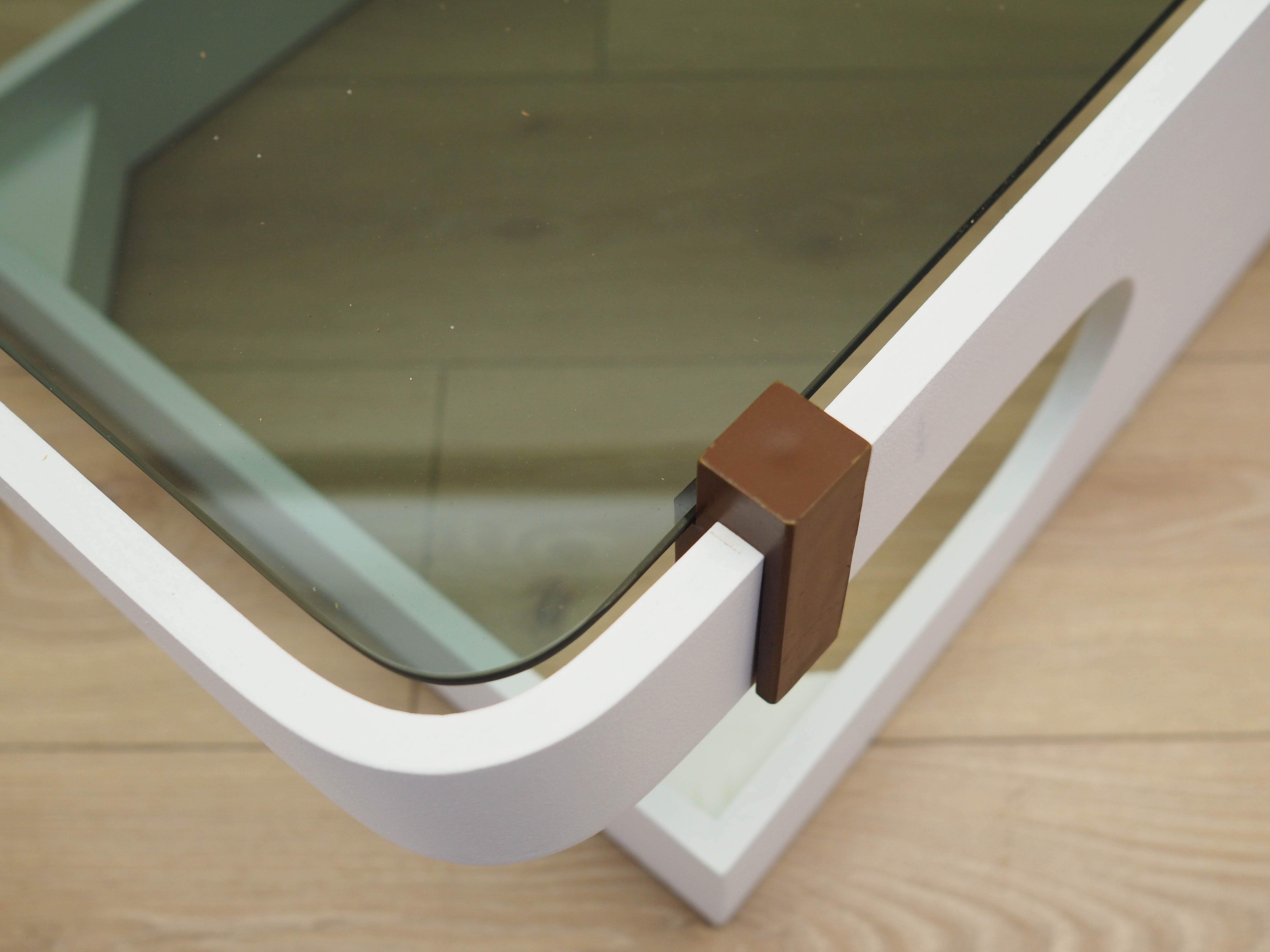 Kaffeetisch Glas Weiß 1970er Jahre