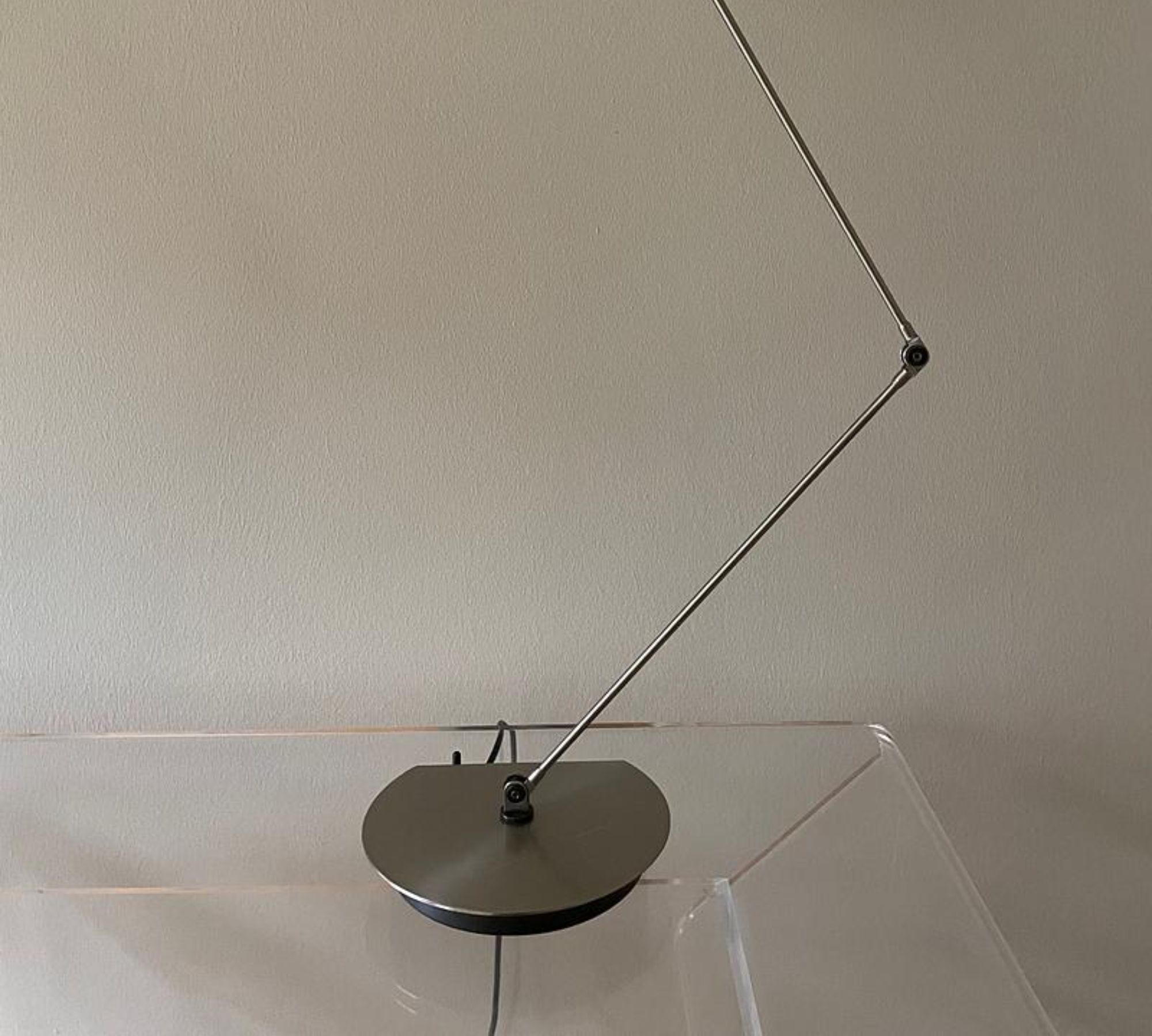2x Vintage Daphne Tavolo LED Tischleuchte Nickel Silber