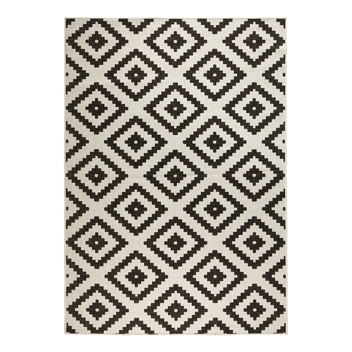 In-/outdoort carpet Malta synthetic fiber Black 80 x 150 cm